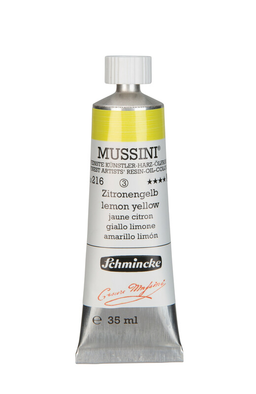 216 - Zitronengelb - 35ml - Mussini Ölfarbe von Schmincke - PG3