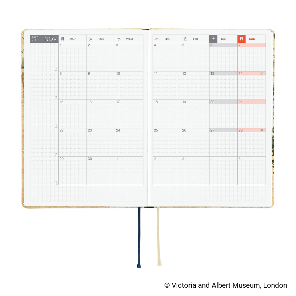 HON A6 2027 englisch – V&A Series: Vine | Hobonichi