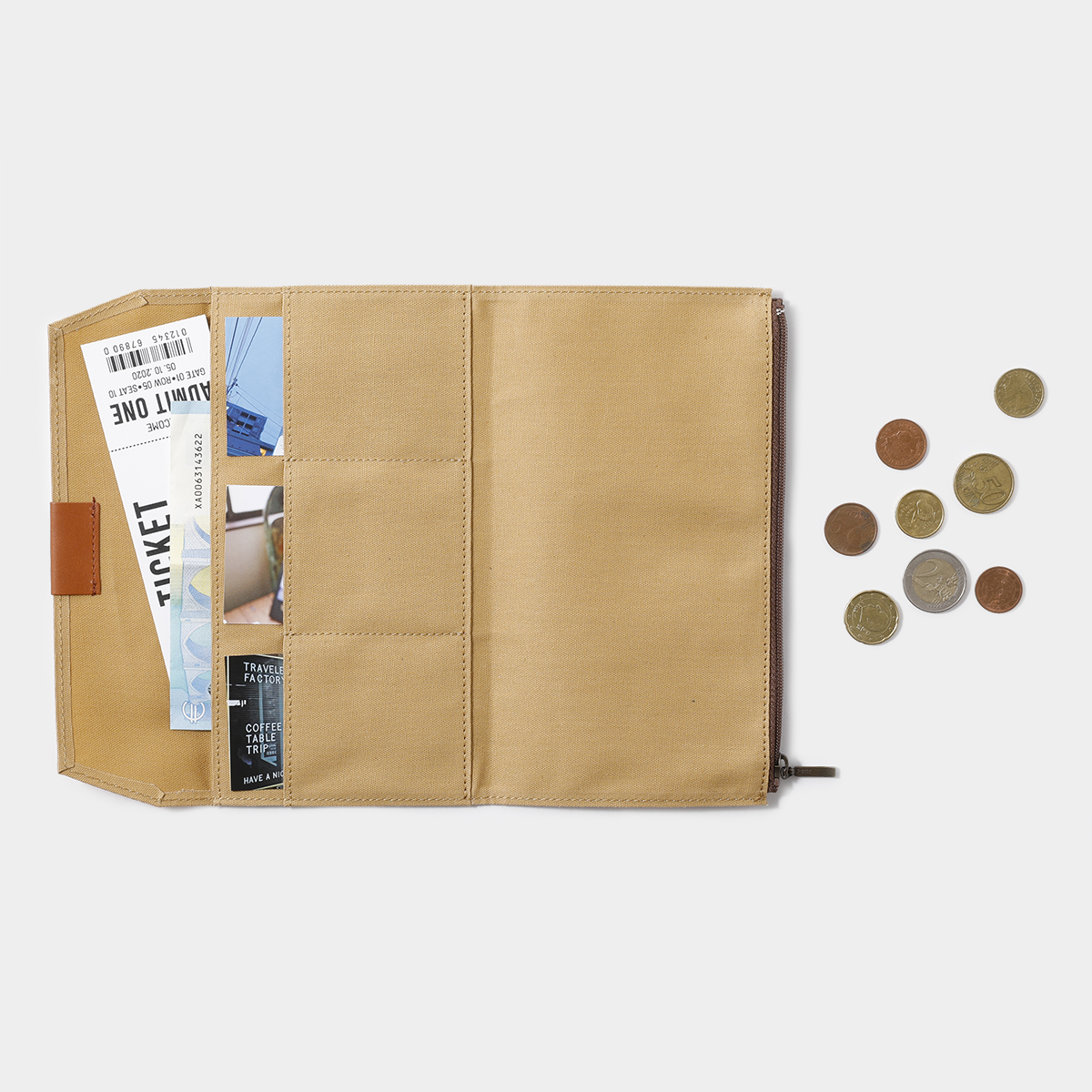 Zipper Case Baumwolle "Beige" - TRAVELER'S FACTORY Notebook Refill Regular