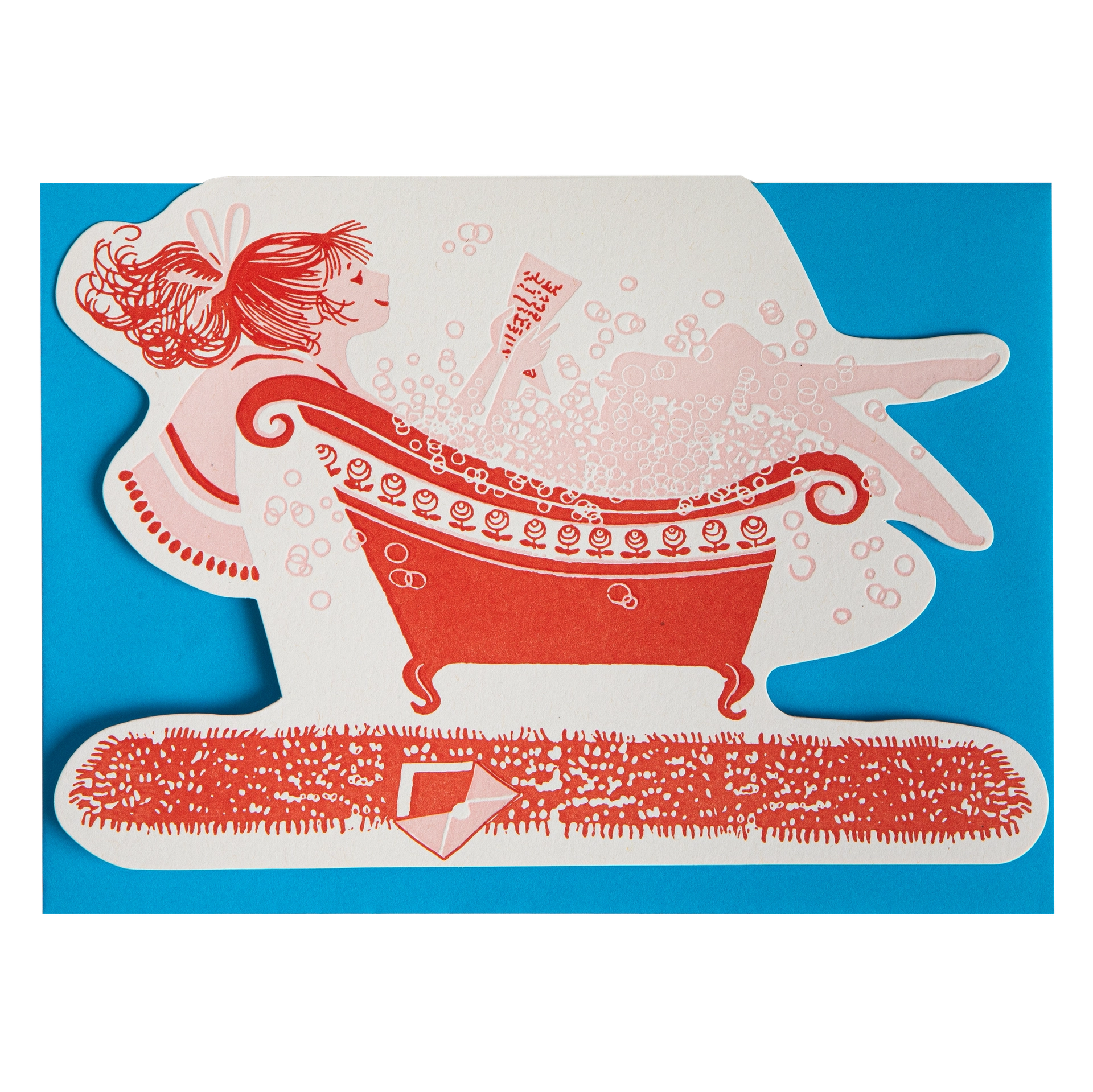 "Lady in the Bath" - 3D Klappkarte - Cut-Out Card von Archivist