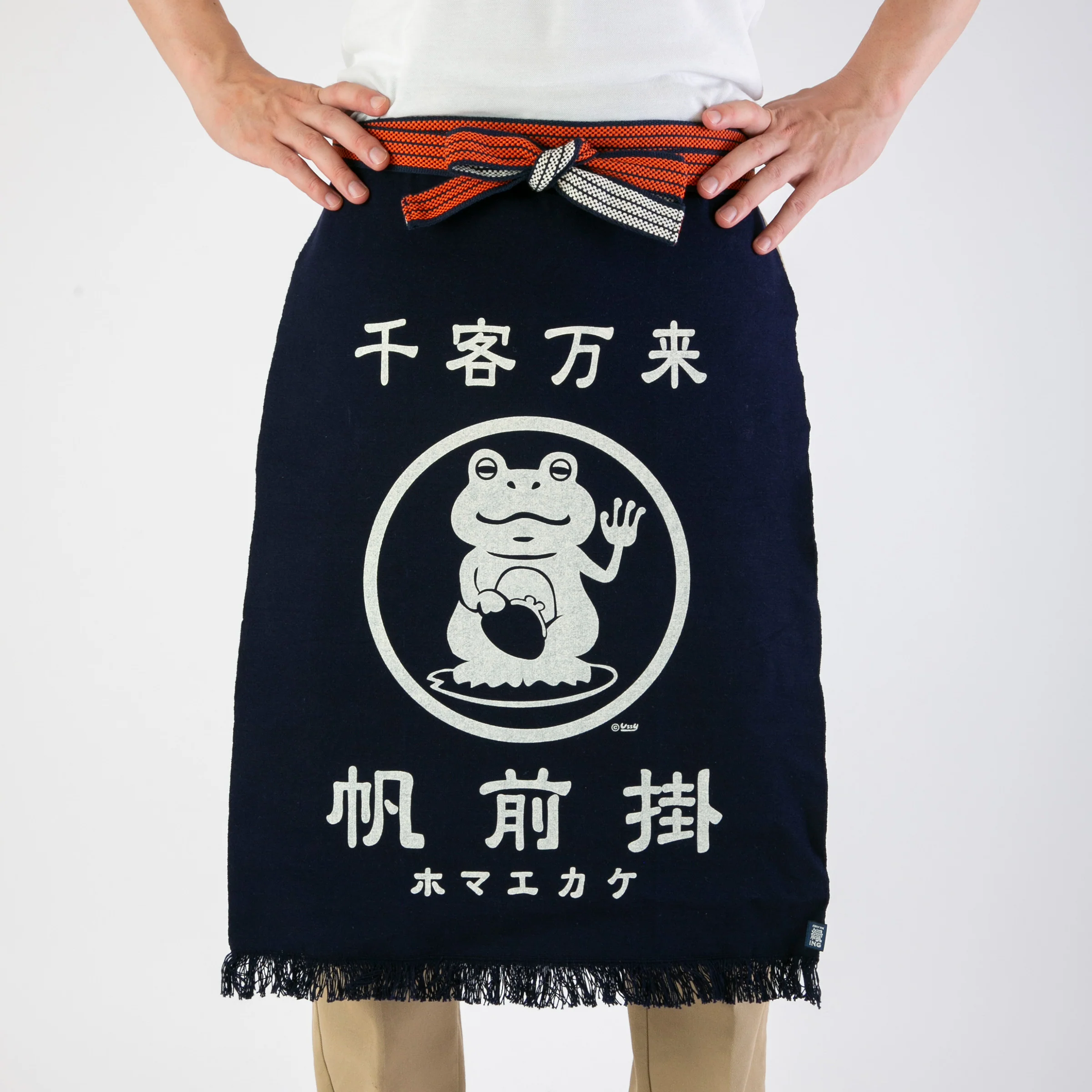 "Lucky Frog" - ICON Serie - Traditionell japanische MAEKAKE Schürze - by Anything Co.