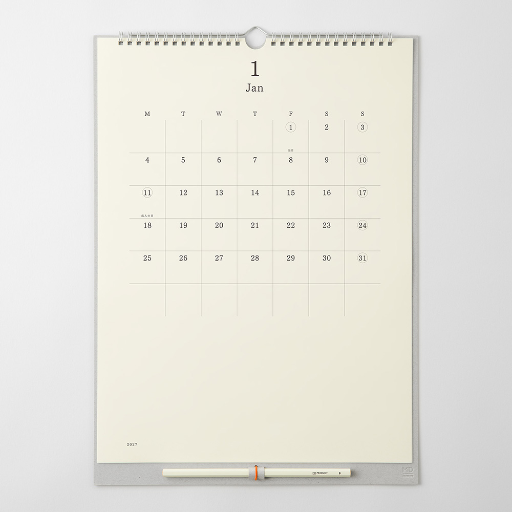 MD Wandkalender 2027 mit Bleistift