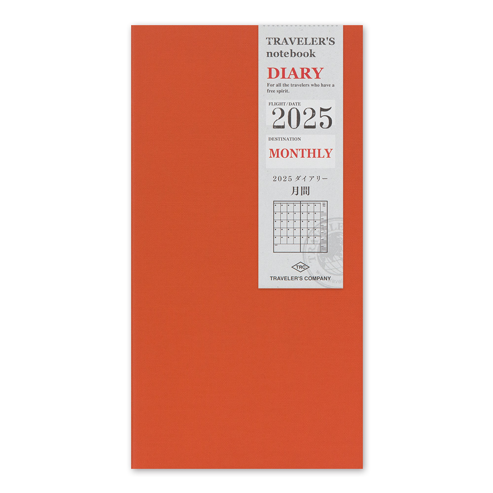 2025 Kalender (Monatsansicht) - TRAVELER'S Notebook Refill von TRAVELER'S COMPANY JAPAN aus der Kategorie Einlagen und Zubehör für Größe "Regular" mit der Artikelnummer 14481006