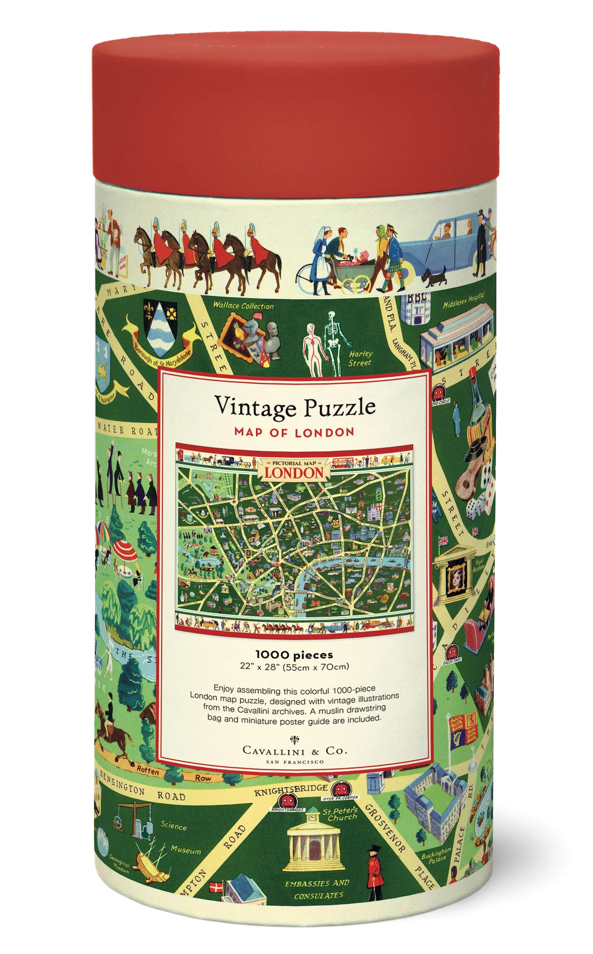 Map of London - Vintage Puzzle von Cavallini - 1.000 Teile