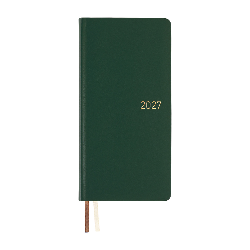 Weeks 2027 englisch – Leather: Forest Green | Hobonichi