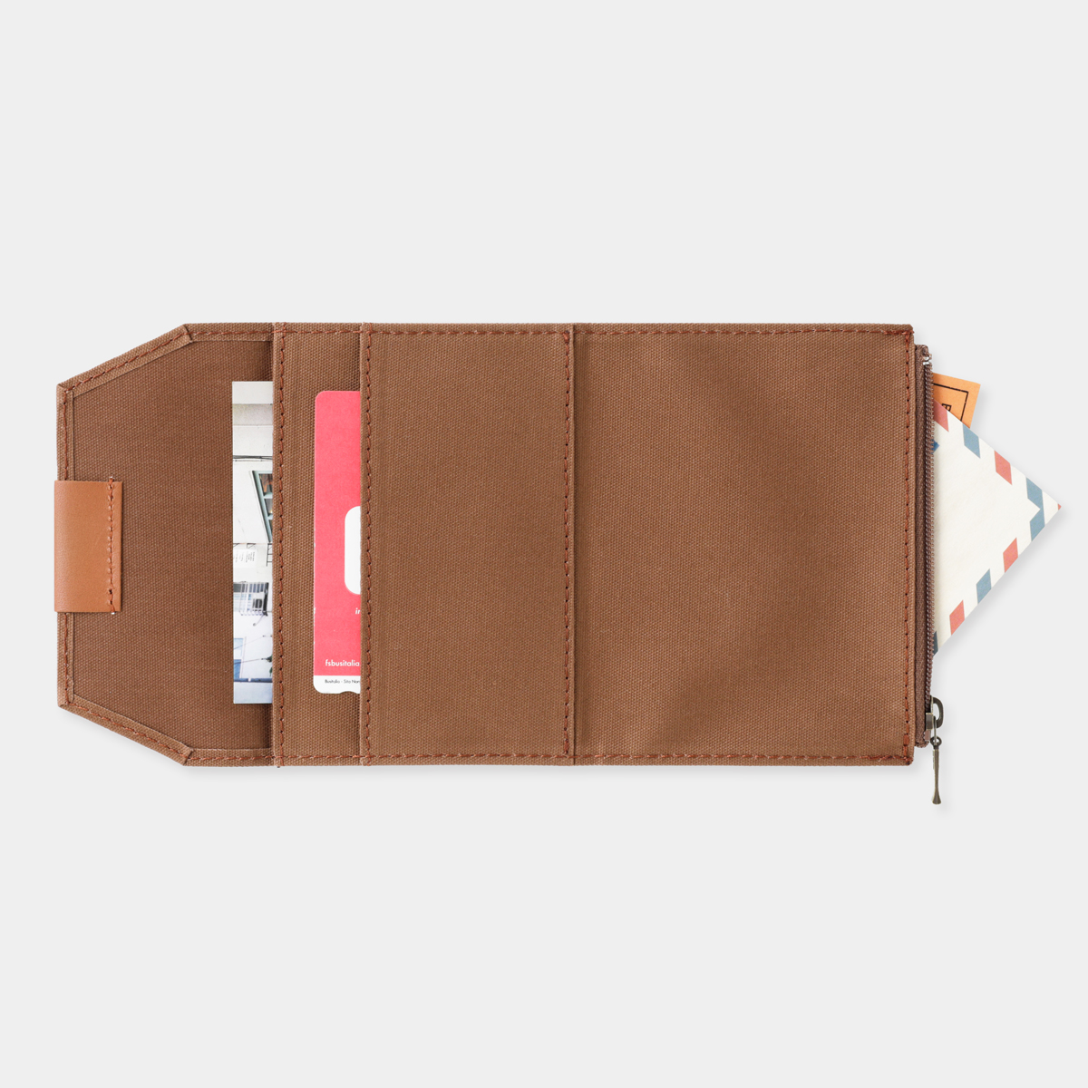 Zipper Case Baumwolle "Coffee" - TRAVELER'S FACTORY Notebook Refill Passport