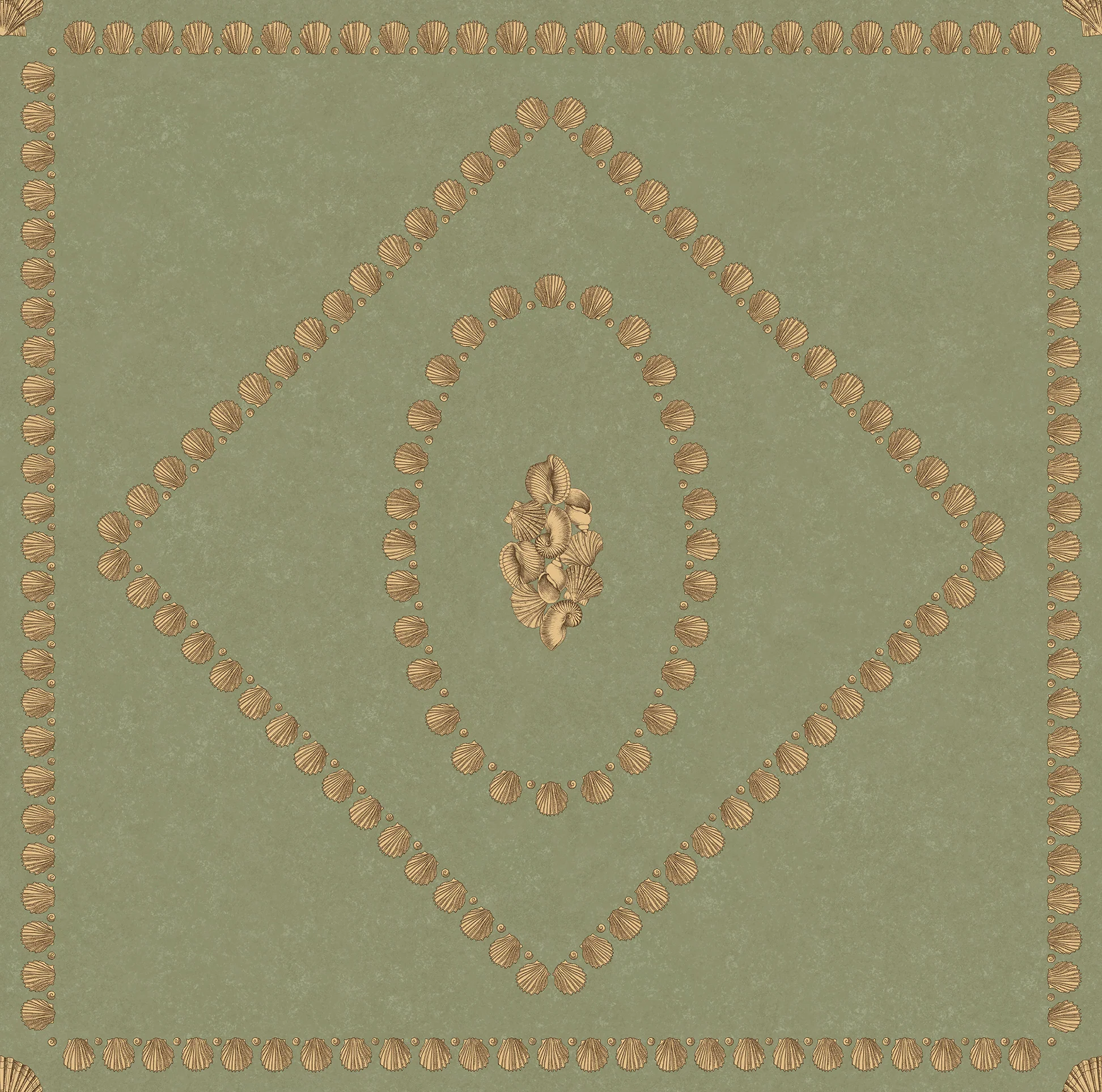 Conchiglie Tapete - 123/5026 - Antique Gold on Ivy - Cole&Son - Fornasetti Senza Tempo II-123-5026-Cole&Son-Fornasetti Senza Tempo II Conchiglie Tapete - 123/5026 - Antique Gold on Ivy - Cole&Son - Fornasetti Senza Tempo II von Cole&Son aus der Kategorie Fornasetti Senza Tempo II mit der Artikelnummer 123-5026