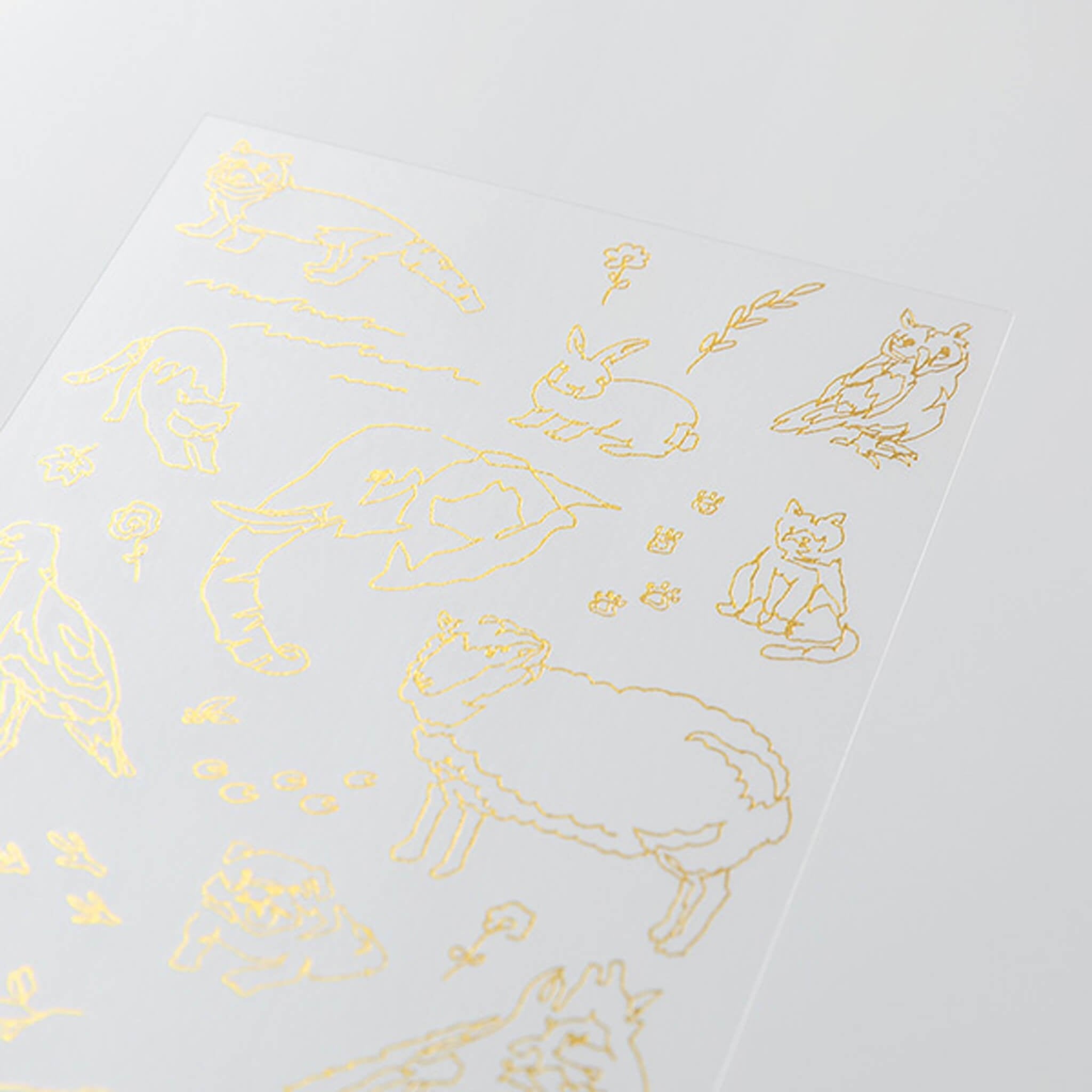 Midori Transfer Sticker Gold - Land Animals Midori Transfer Sticker Gold - Land Animals