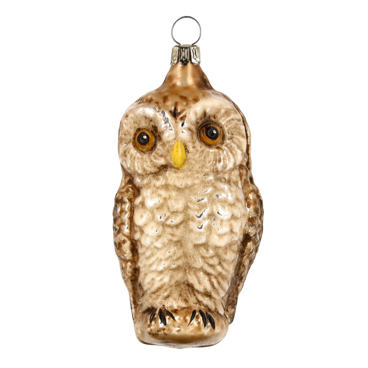 Eule braun, patiniert - Christbaumschmuck aus Glas Eule braun, patiniert - Christbaumschmuck aus Glas