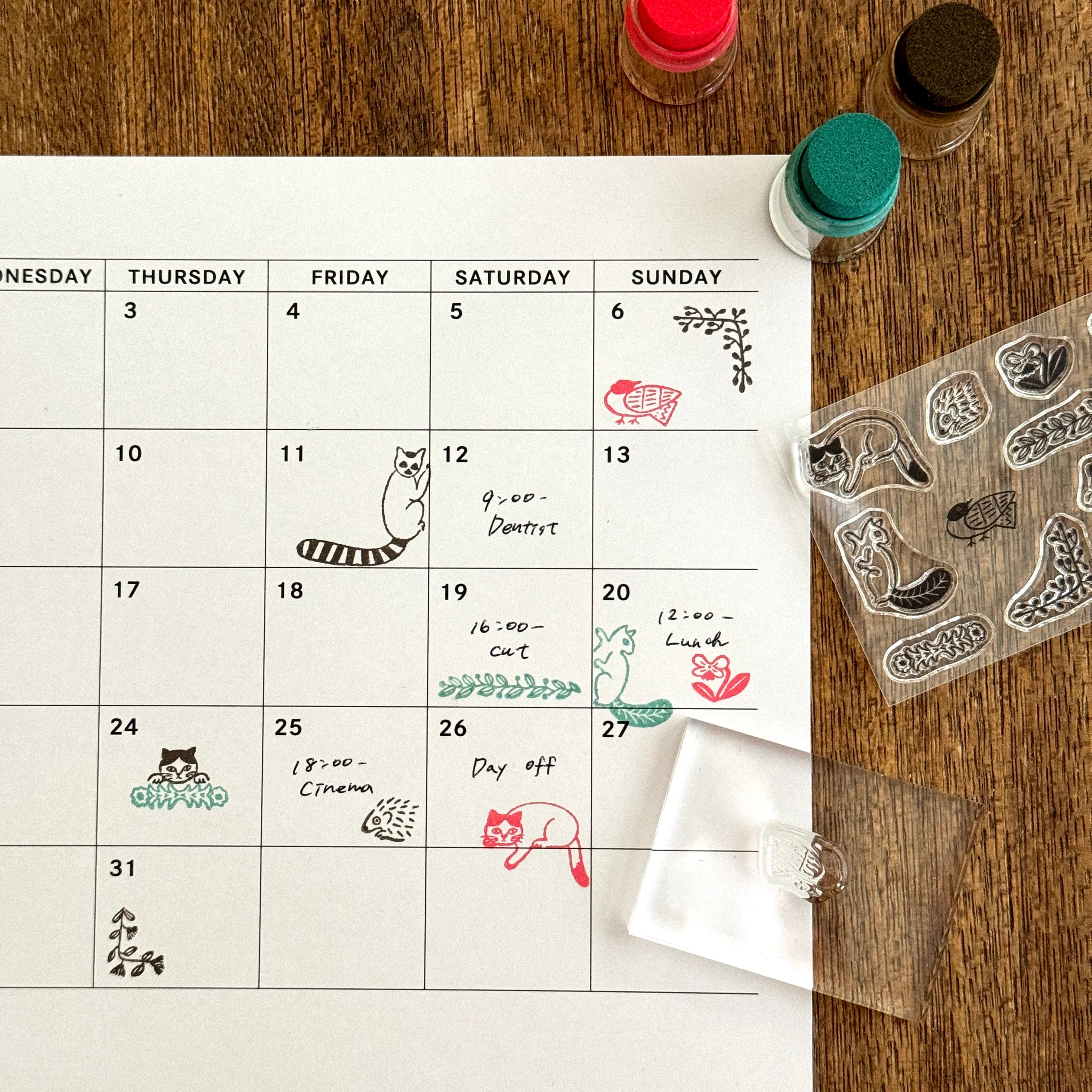 Acrylstempel Set "Log Diary Promotion Squad Small Animals" - Matsuo Miyuki x Mizushima