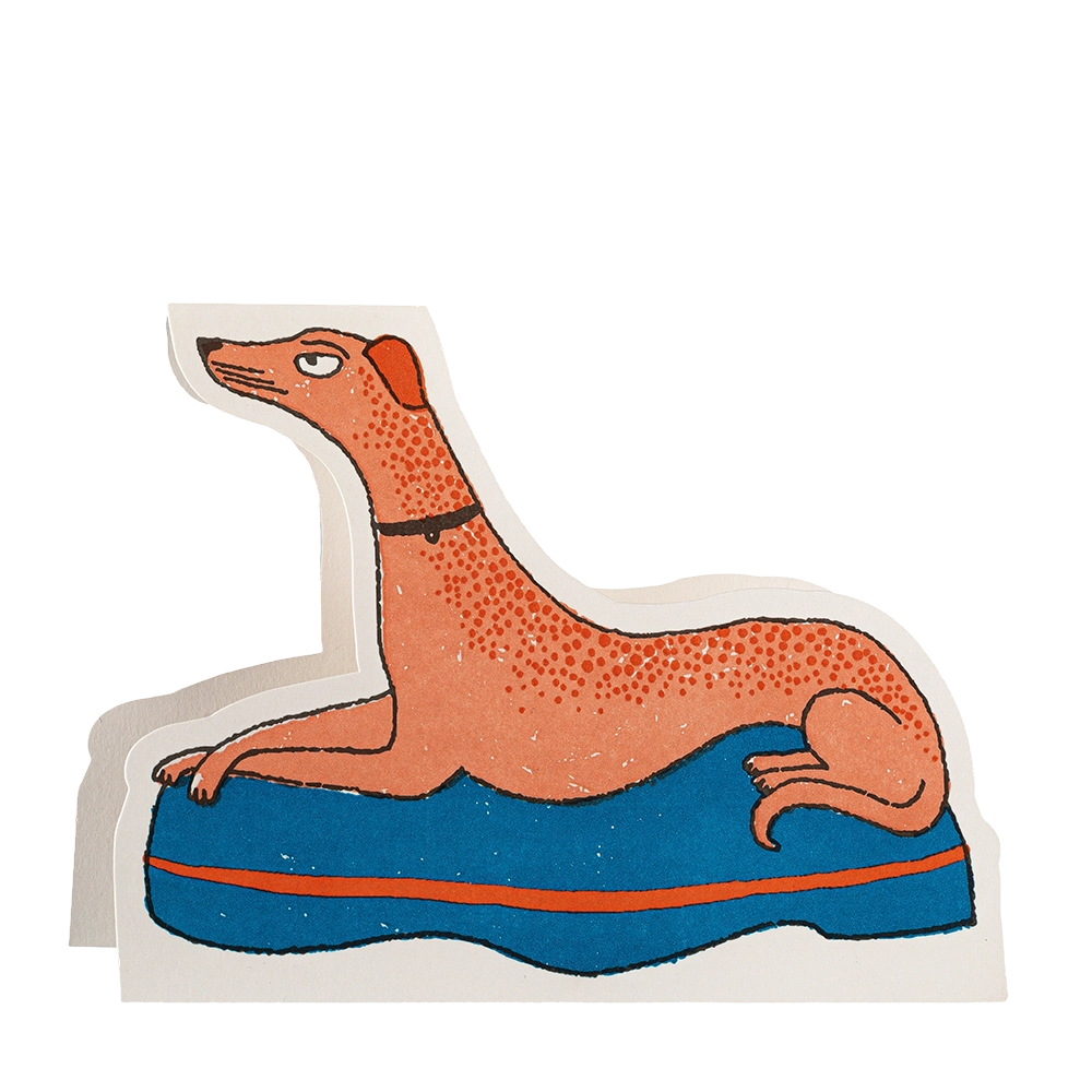 "Crossed Paw Dog" - 3D Klappkarte - Cut-Out Card von Archivist