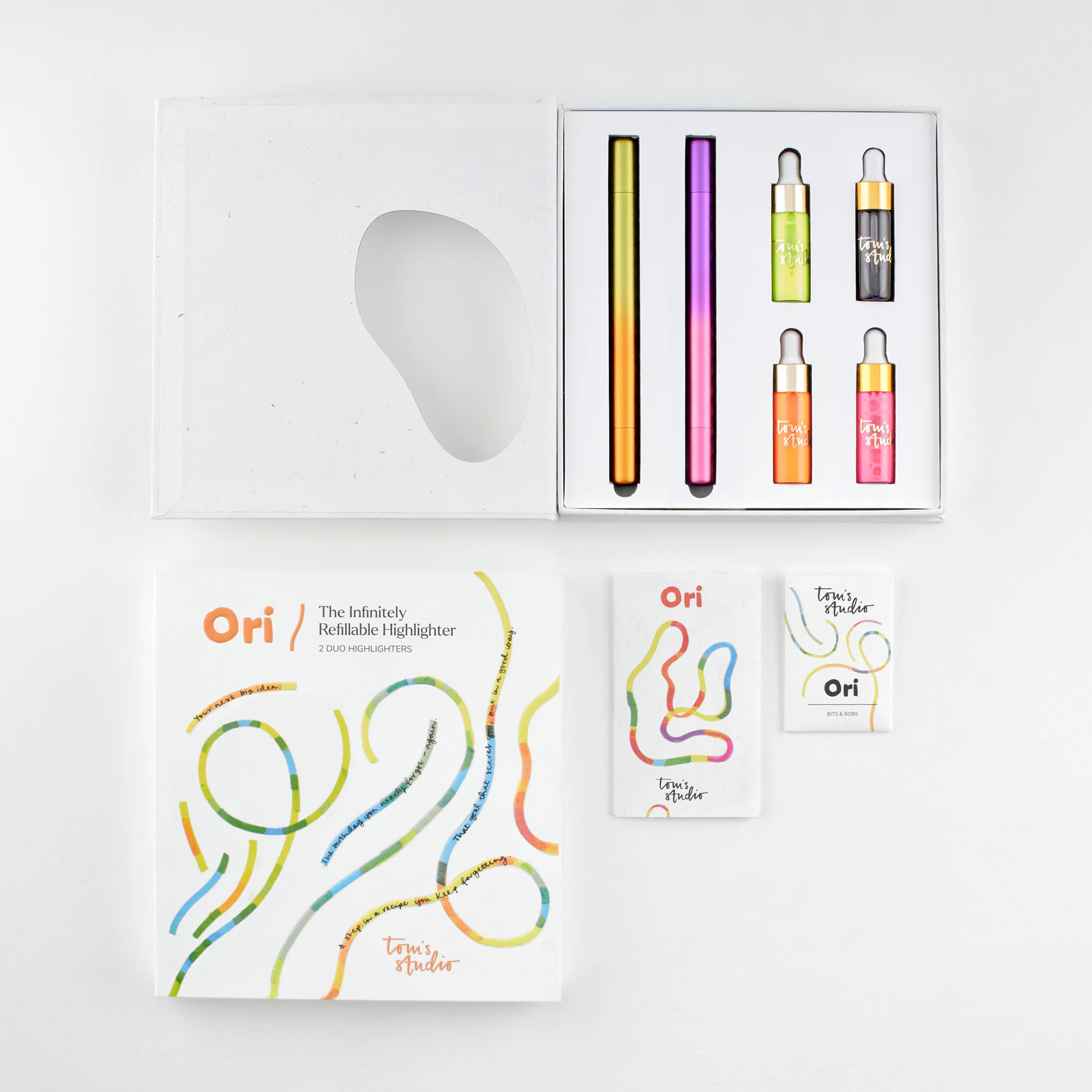 Ori 2er Set - Pink/Purple + Orange/Yellow - Nachfüllbare Marker von Tom's Studio