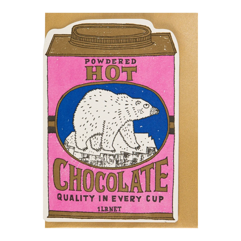 "Polar Bear Hot Chocolate" - 3D Klappkarte - Cut-Out Card von Archivist