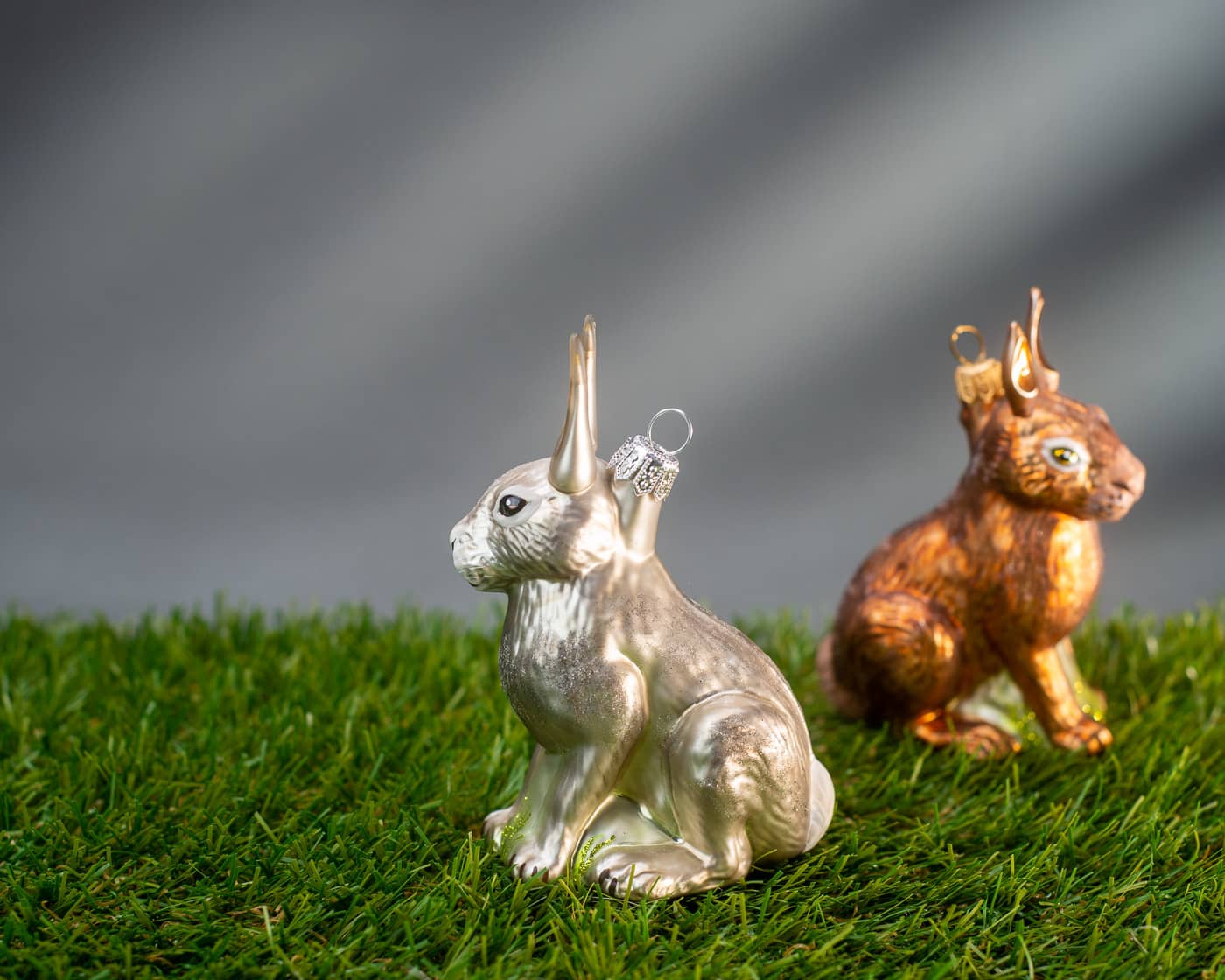 Hase grau - Christbaumschmuck aus Glas-1737.02-Hanco-Christbaumschmuck Hase grau - Christbaumschmuck aus Glas von Hanco aus der Kategorie Christbaumschmuck mit der Artikelnummer 1737.02
