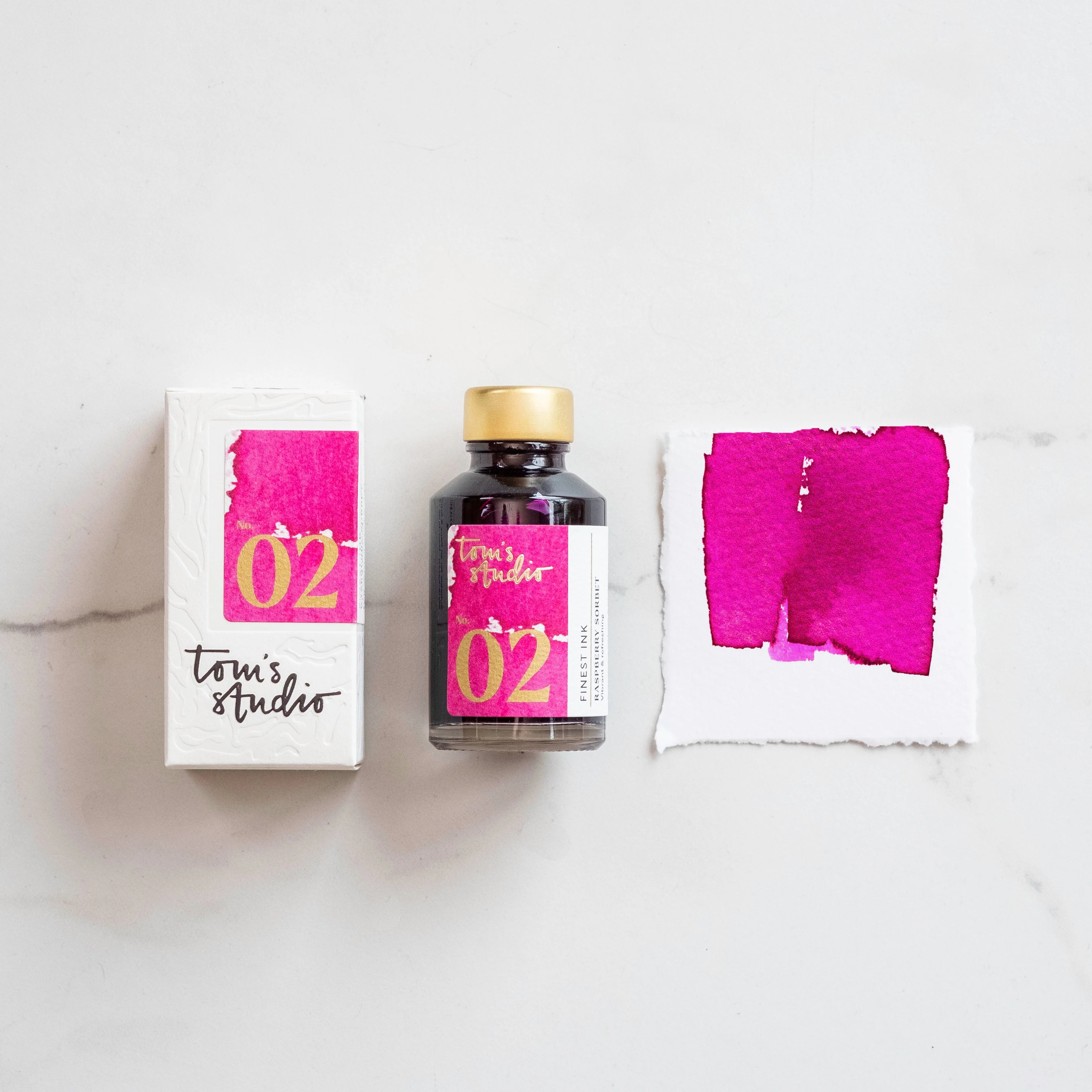Tom's Studio Tintenfläschchen 02 Raspberry Sorbet – Füllfederhalter-Tinte für Lumos, 50 ml