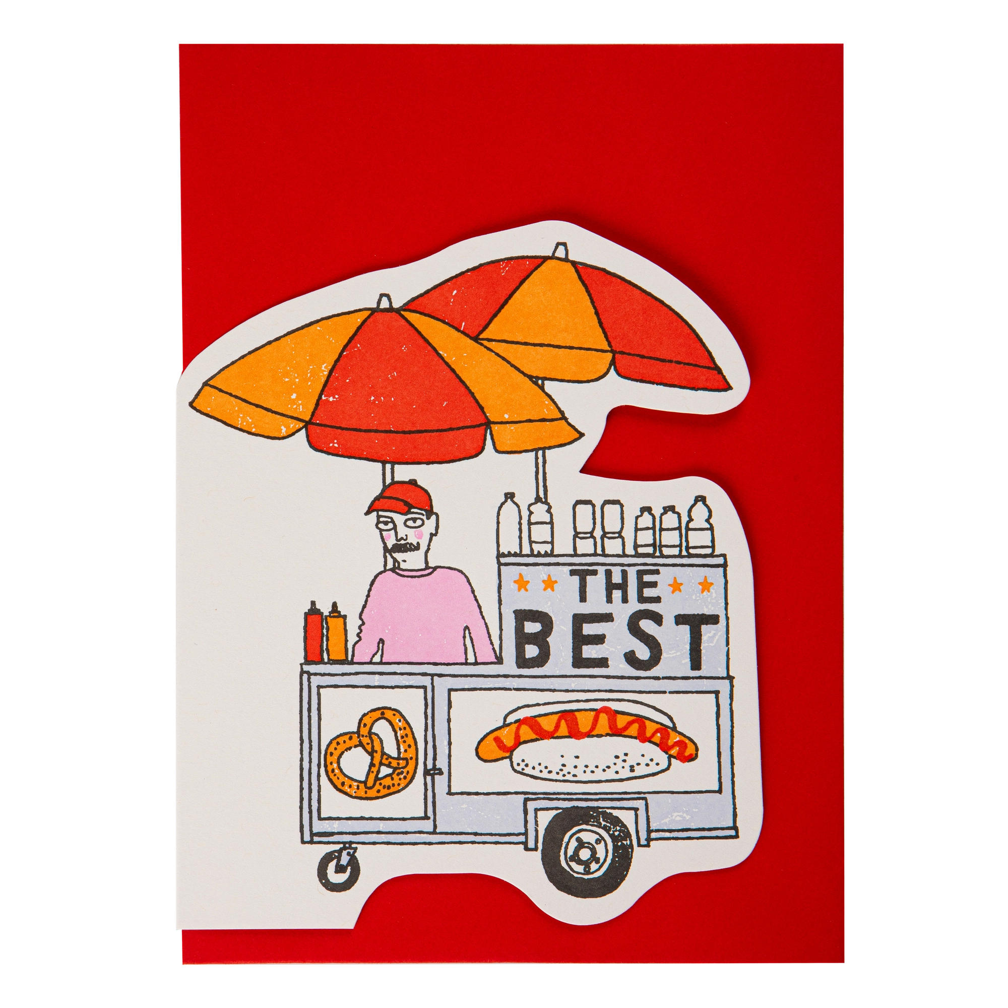 "Pretzel Cart" - 3D Klappkarte - Cut-Out Card von Archivist