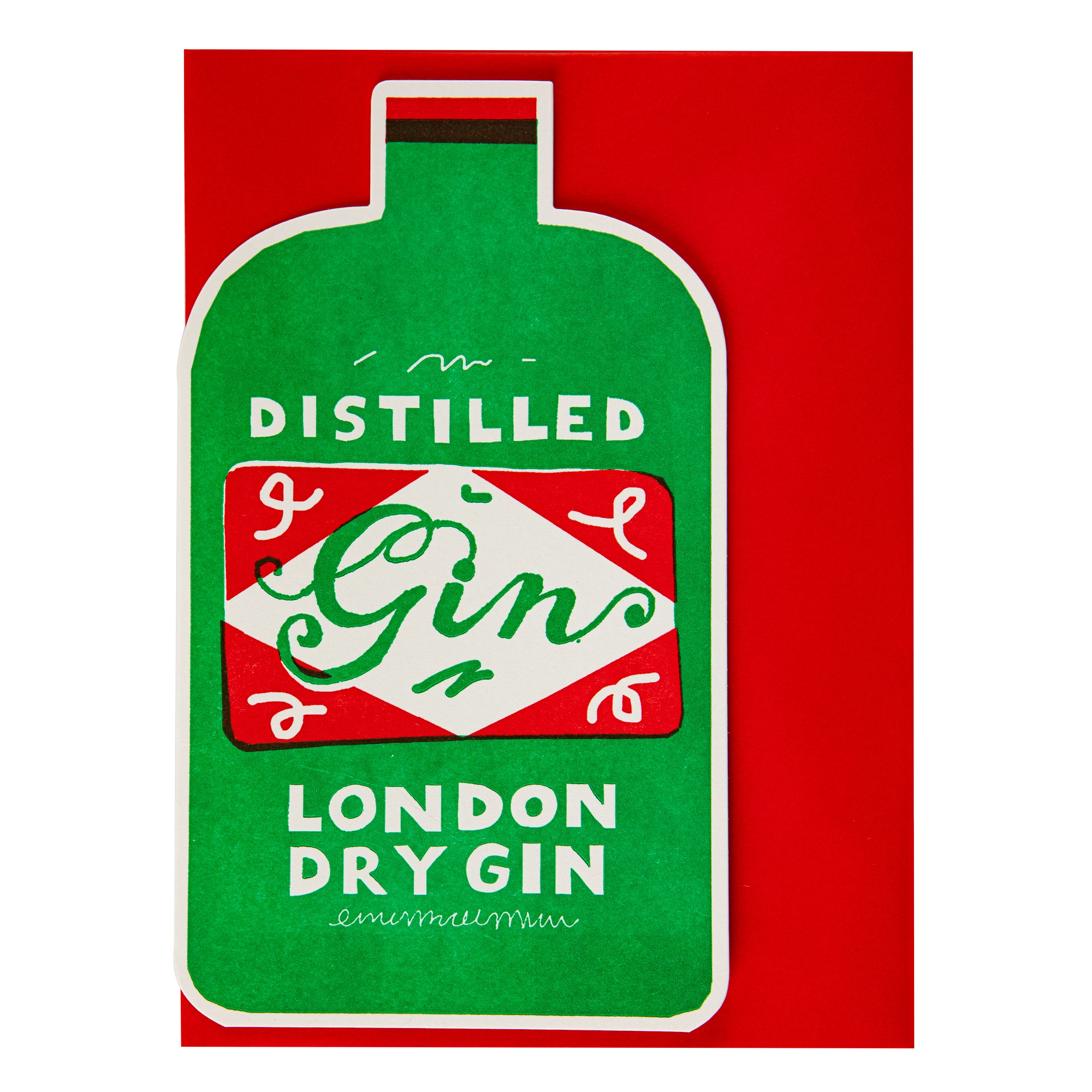 "Gin Bottle" - 3D Klappkarte - Cut-Out Card von Archivist