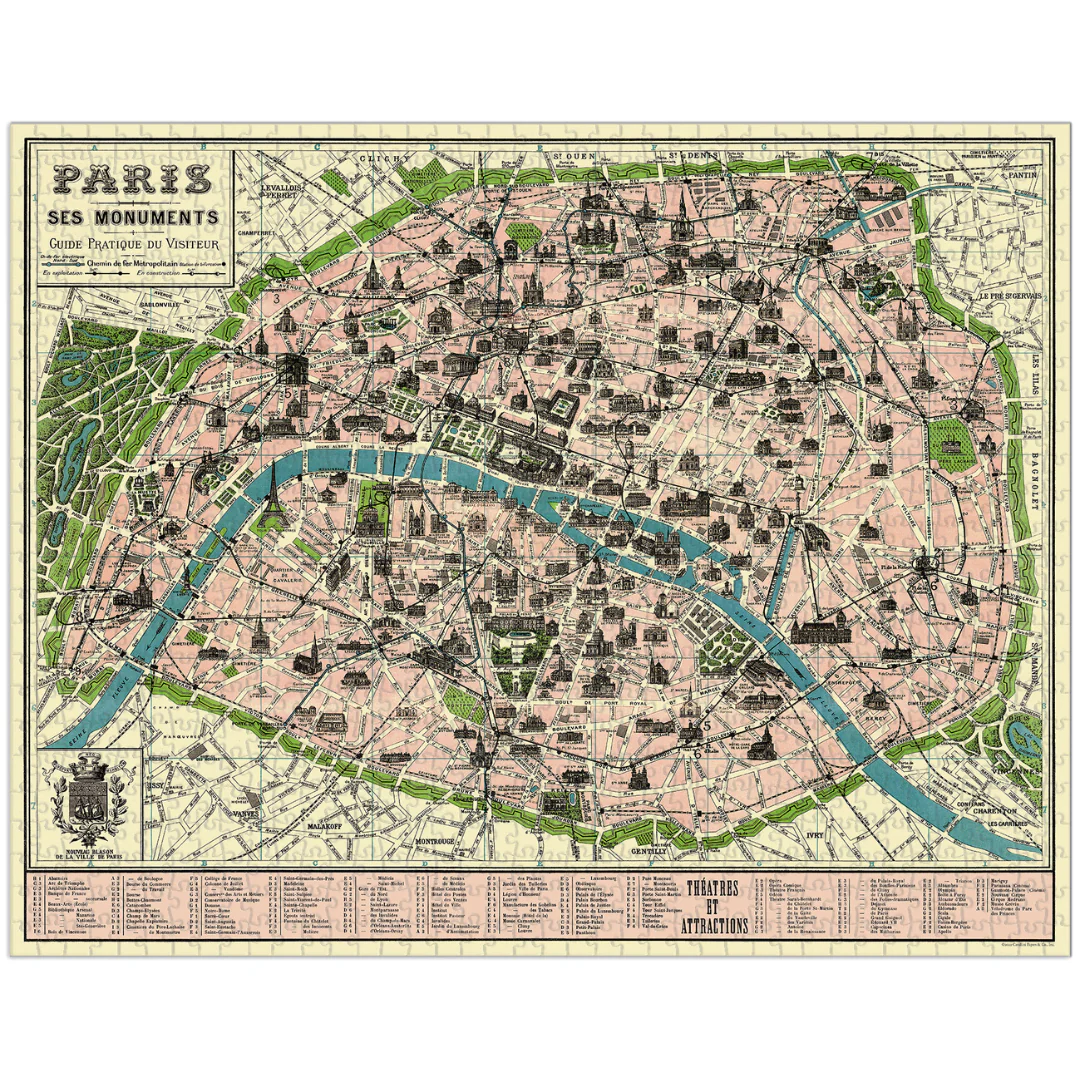 Map of Paris - Vintage Puzzle von Cavallini - 1.000 Teile Map of Paris - Vintage Puzzle von Cavallini - 1.000 Teile