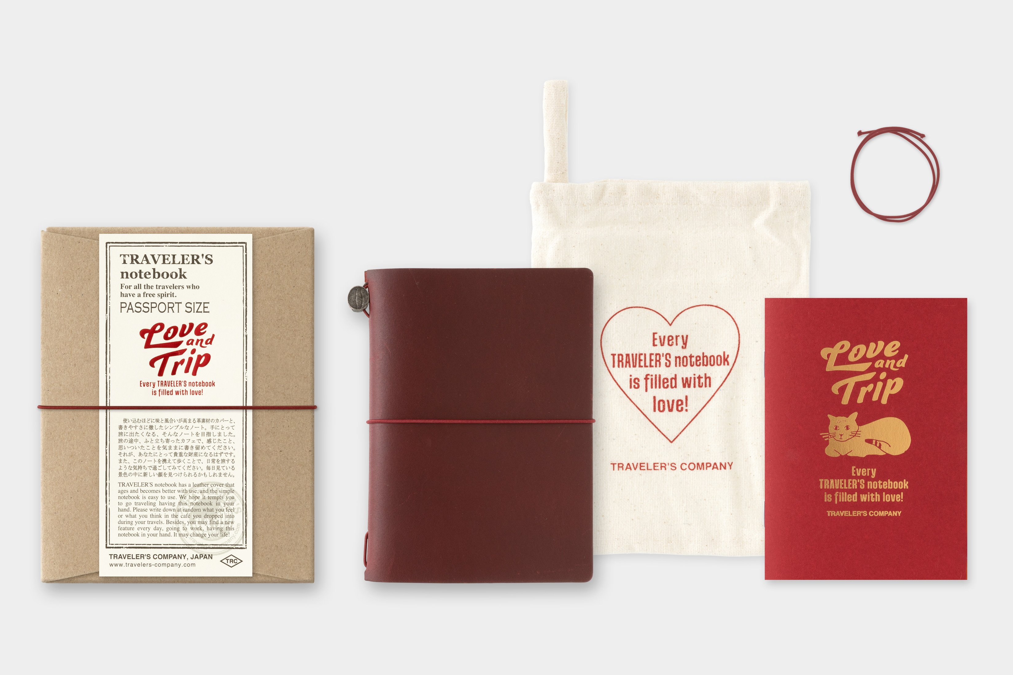 TRAVELER'S Notebook Passport "Love and Trip" Burgundy - Limited Edition - ***Preorder / Vorbestellung***