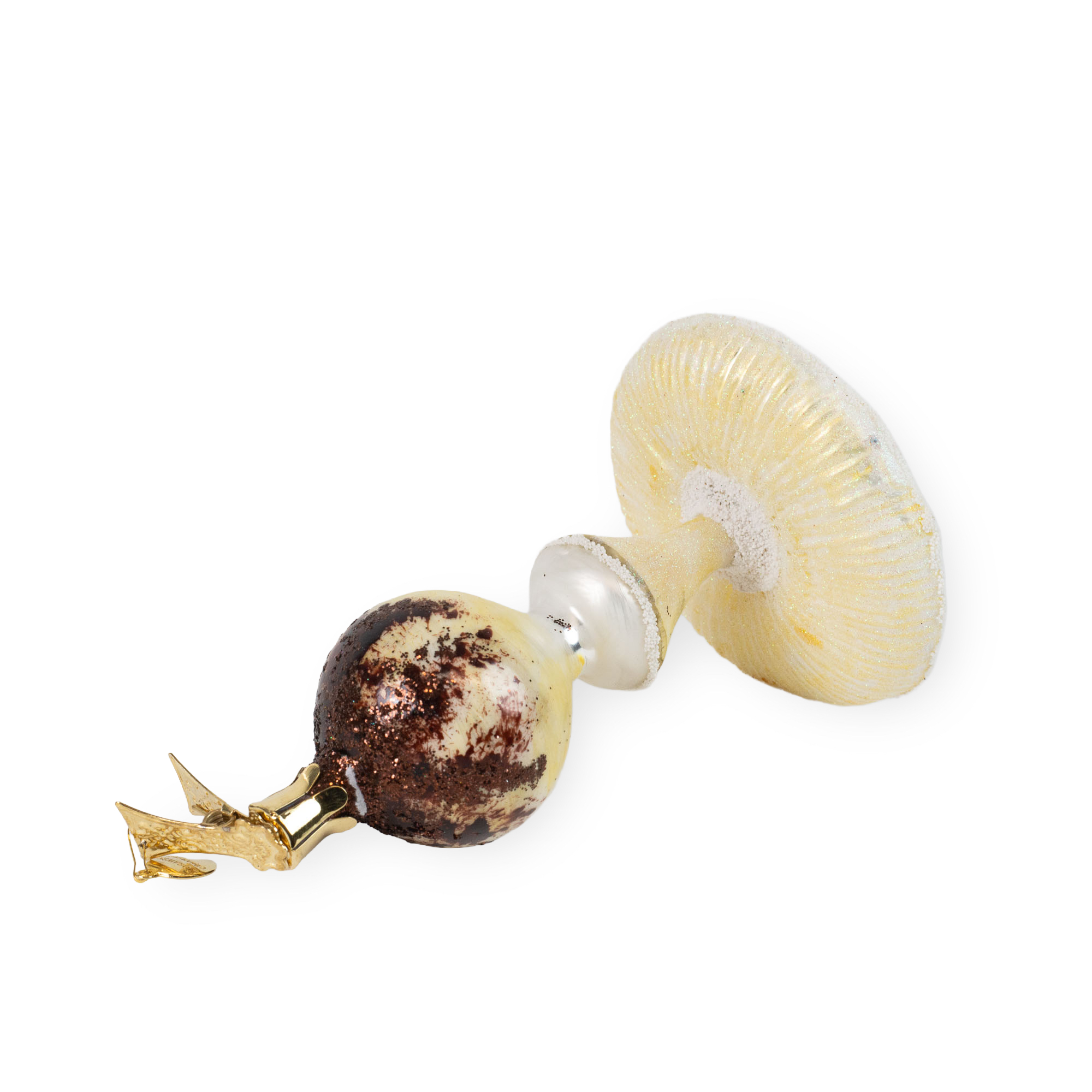 Gelber Knollenblätterpilz - Christbaumschmuck - Freigeformte Glaskunst aus Polen