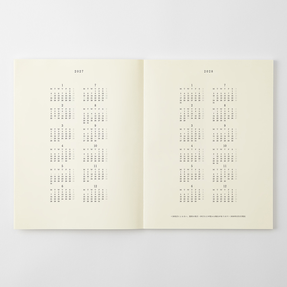 MD Notebook Kalender 2027 [A4 Thin]