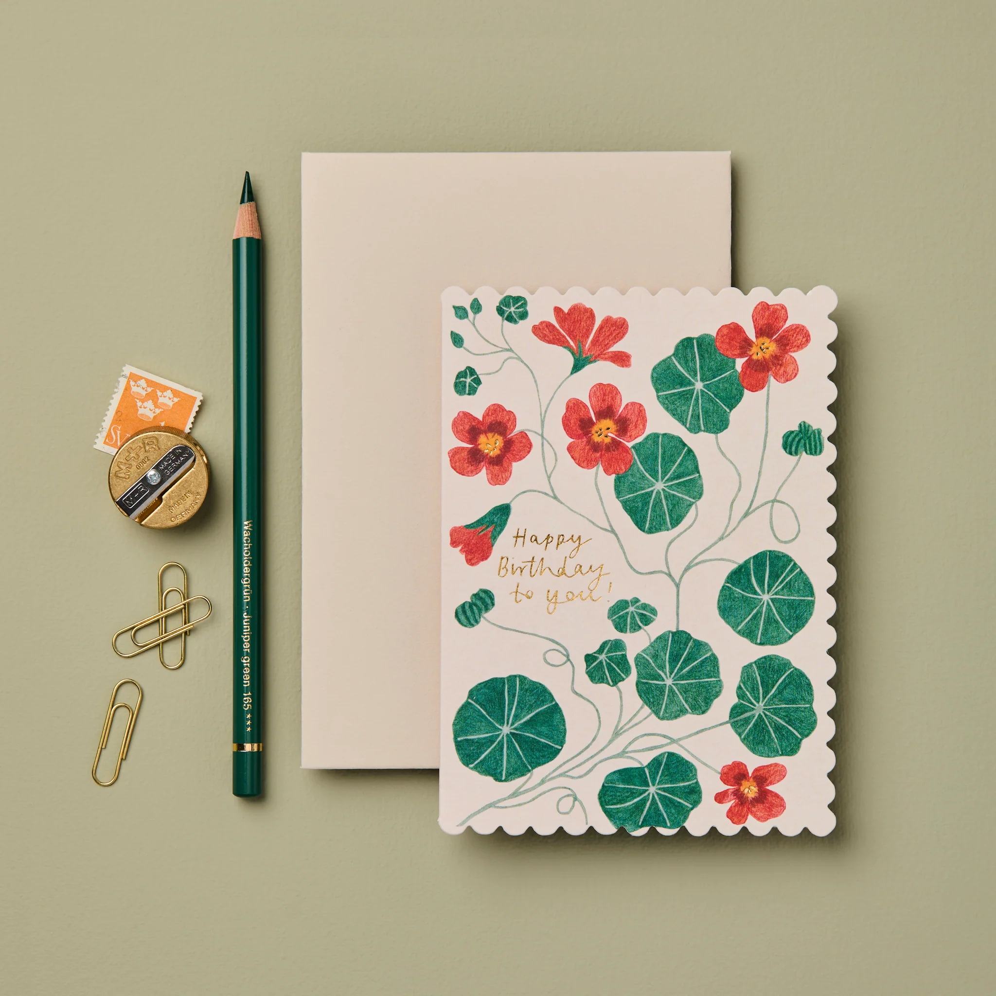 "Happy Birthday To You!" - Nasturtium - Grußkarte von Wanderlust Paper Co.