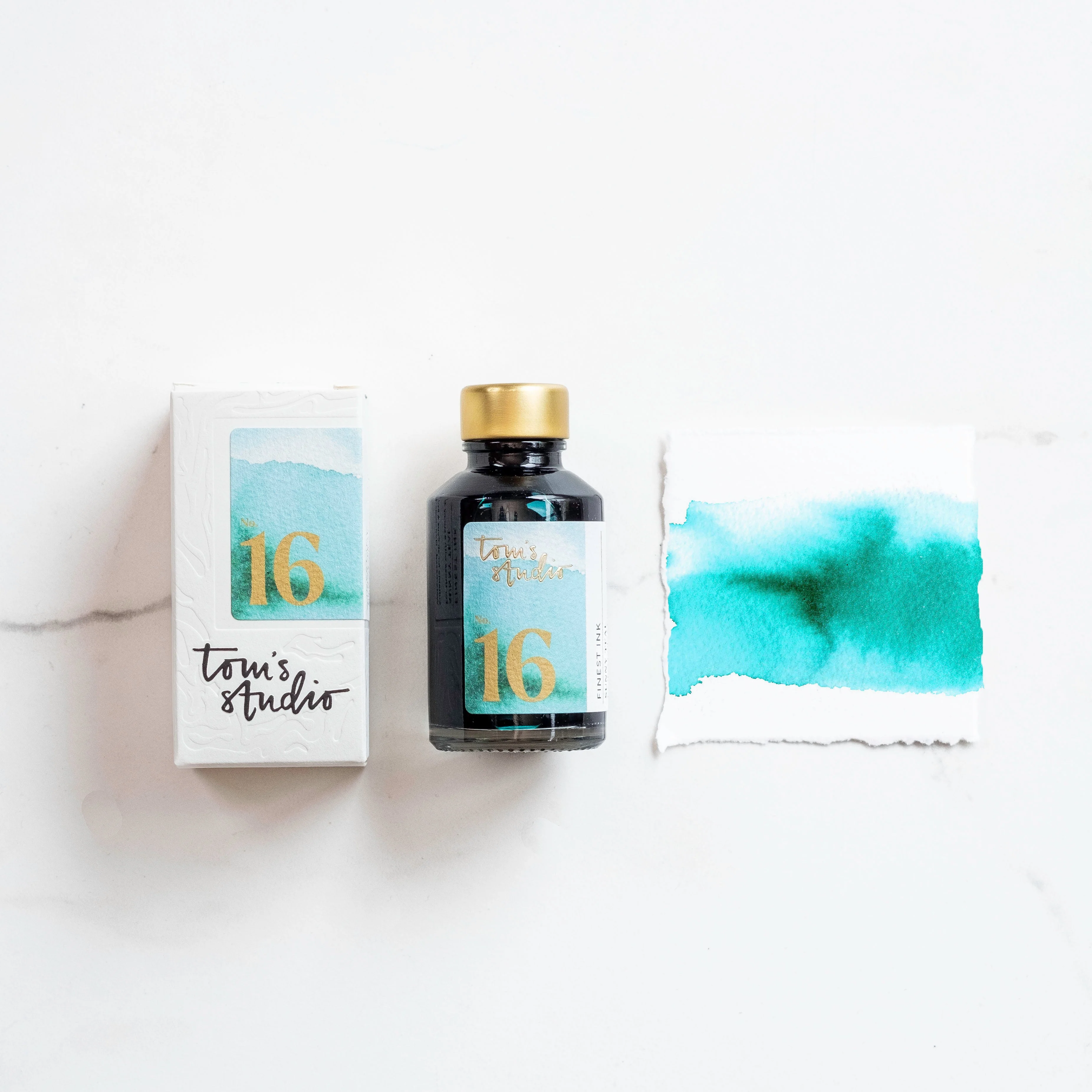 Tom's Studio Tintenfläschchen 16 Sunny Teal – Füllfederhalter-Tinte für Lumos, 50 ml