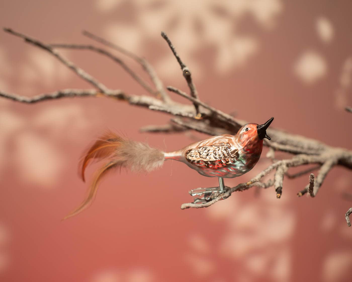 Rotkehlchen singend - Christbaumschmuck aus Glas von Anva aus der Kategorie Christbaumschmuck mit der Artikelnummer N147