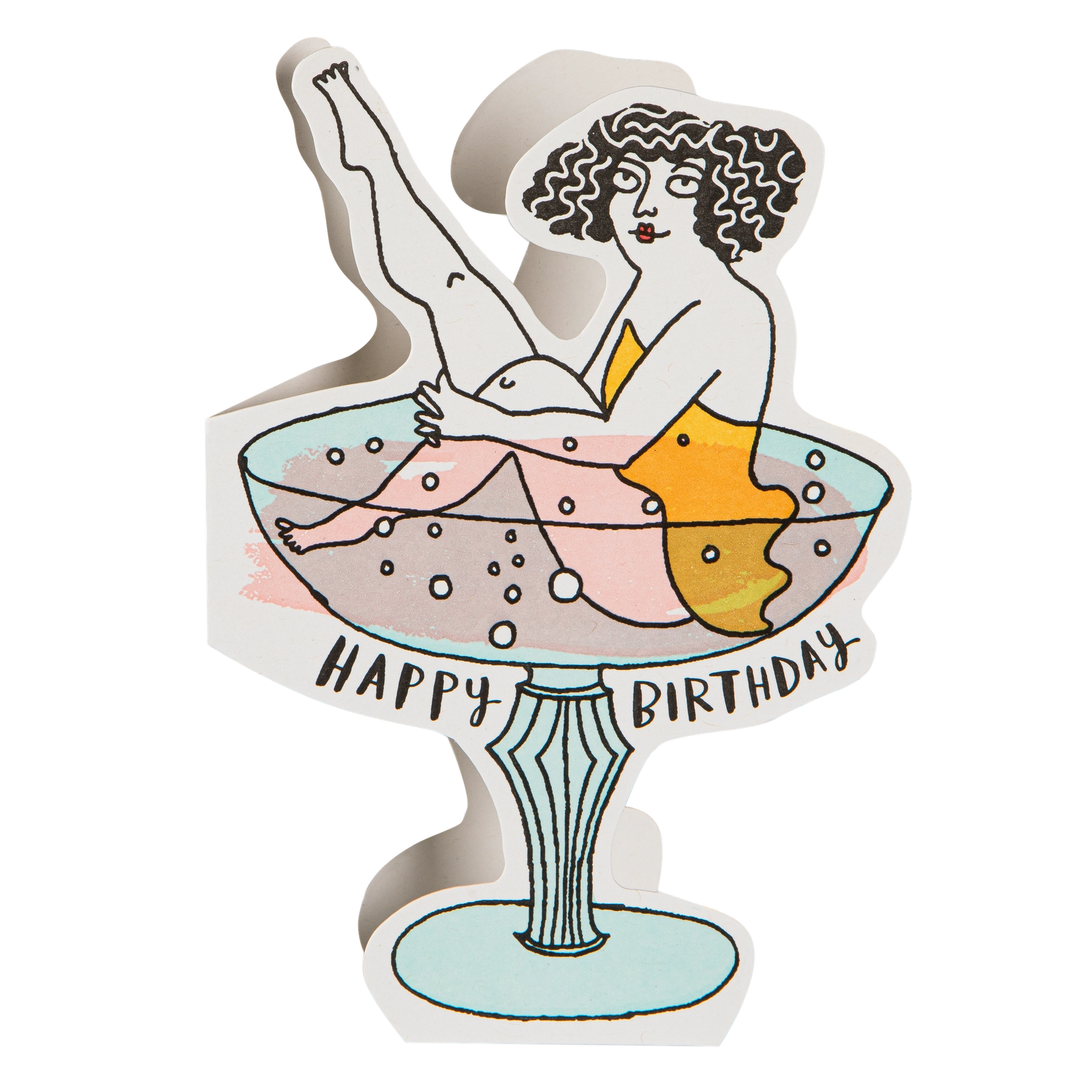 "Birthday Cocktail" - 3D Klappkarte - Cut-Out Card von Archivist