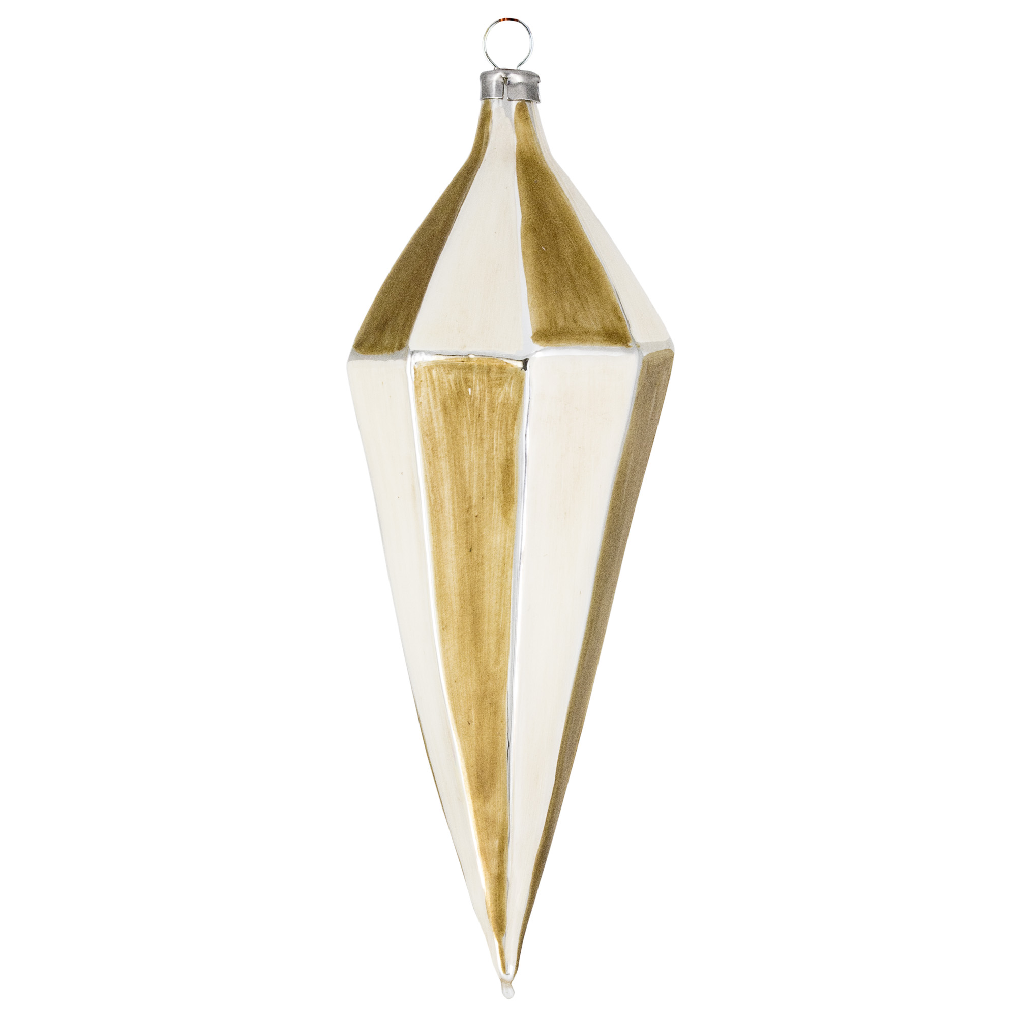 Art Déco Edition "Creme - Gold“ - 10 Teile - Christbaumschmuck aus Glas