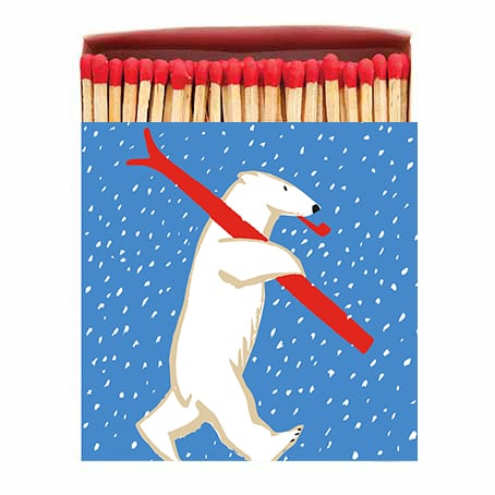 Streichhölzer "Christmas Skiing Polar Bear"