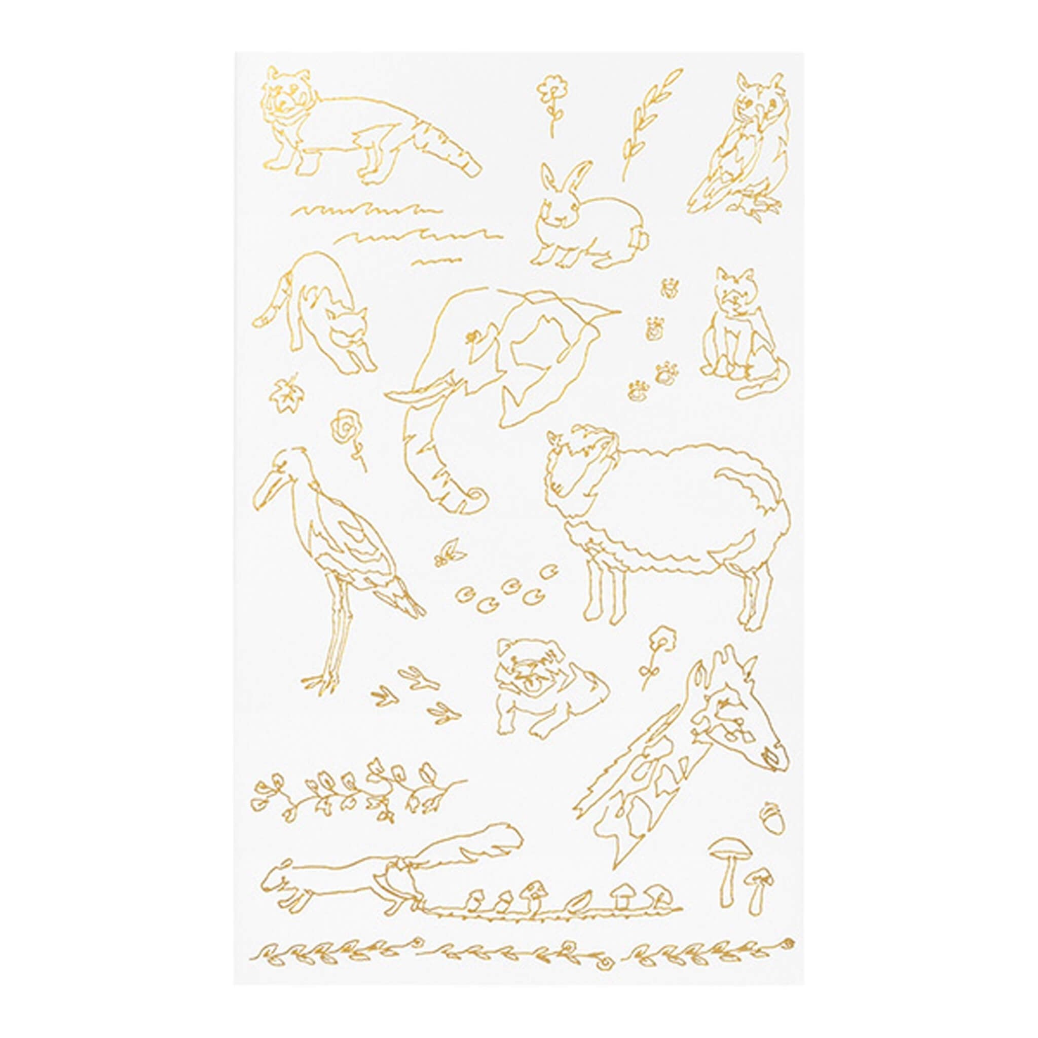 Midori Transfer Sticker Gold - Land Animals