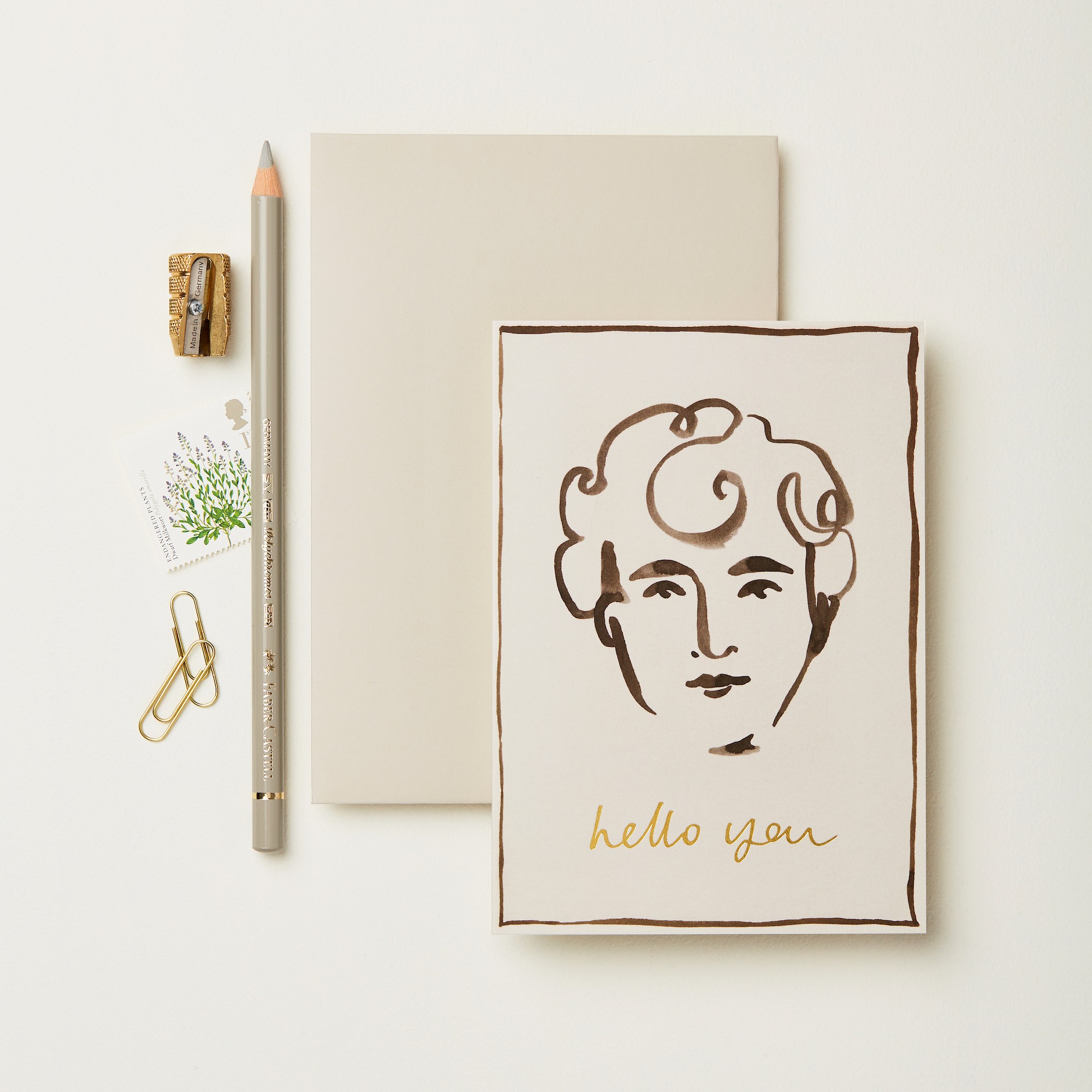 Portrait "Hello You" - Grußkarte von Wanderlust Paper Co.