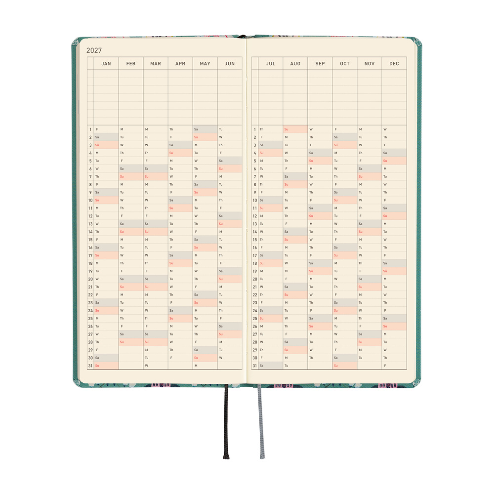 Weeks 2027 englisch – Yumi Kitagishi: White Cat Wallpaper | Hobonichi