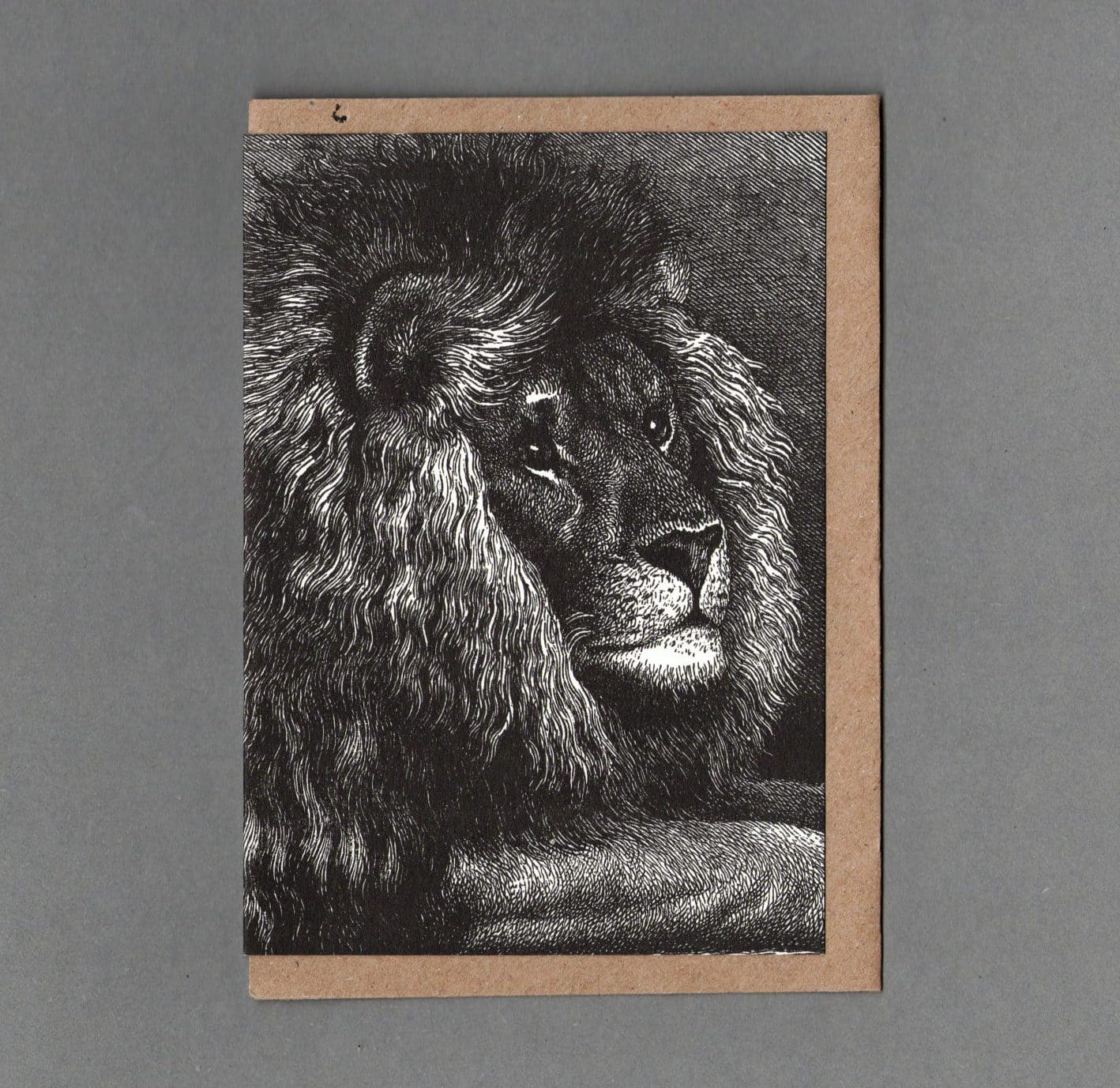 Lion - Letterpress Karte mit Umschlag