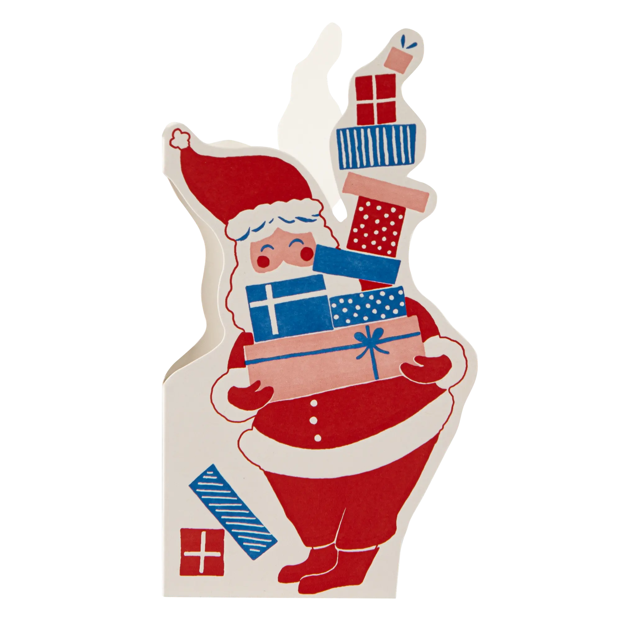 "Father Christmas and Presents" - 3D Klappkarte - Cut-Out Card von Archivist