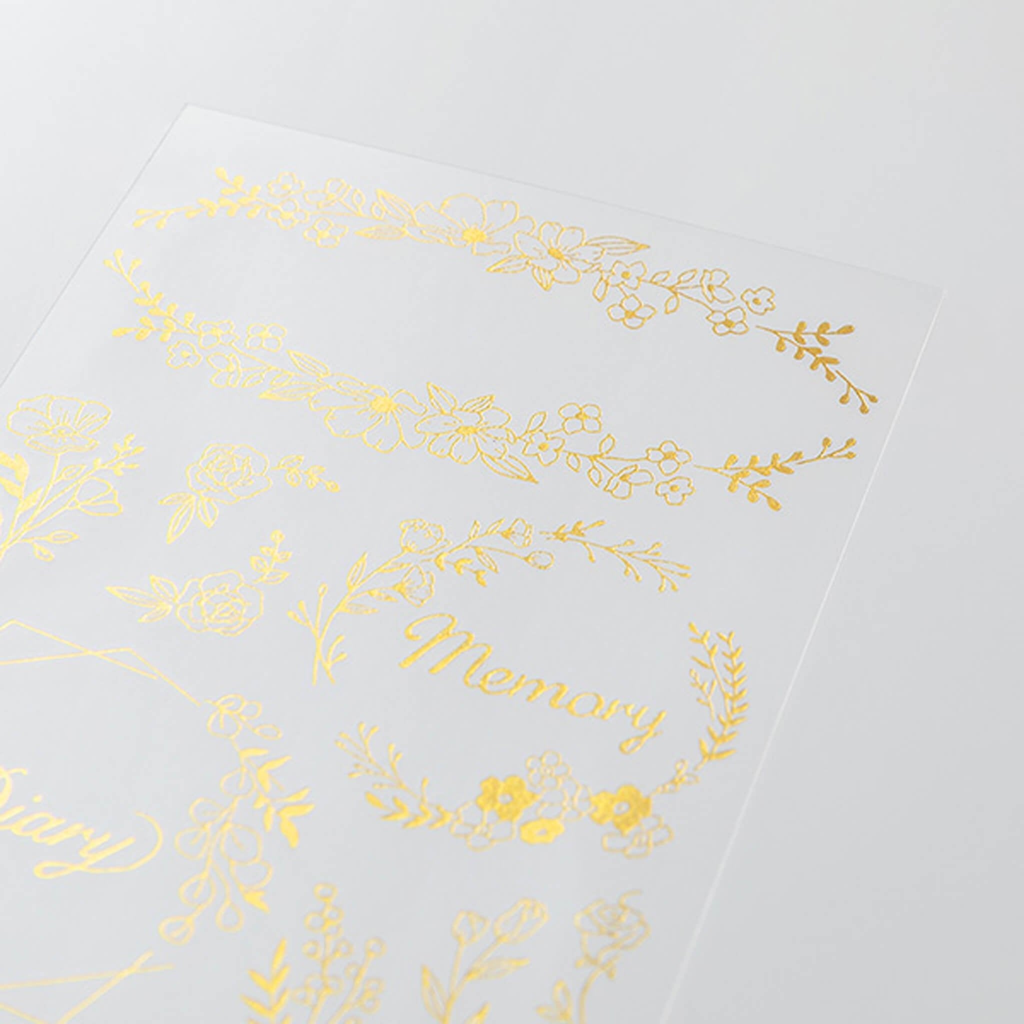 Midori Transfer Sticker Gold - Floral Midori Transfer Sticker Gold - Floral