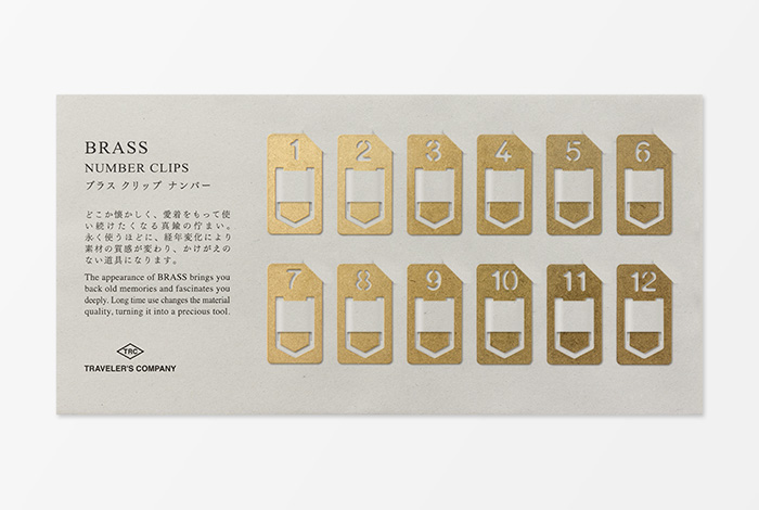 Number Clips - Serie BRASS von der TRAVELER'S COMPANY JAPAN