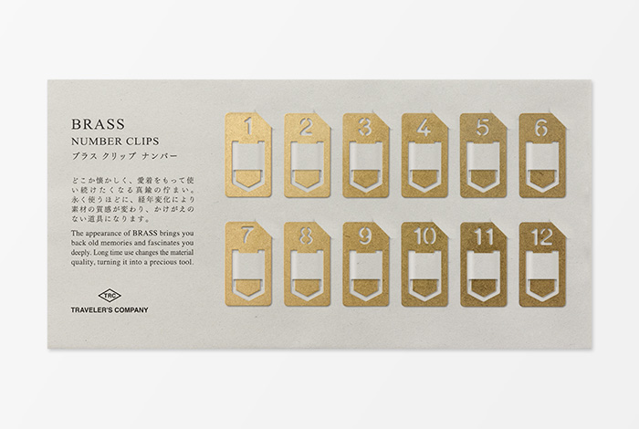 Number Clips - Serie BRASS von der TRAVELER'S COMPANY JAPAN-43080006-TRAVELER'S COMPANY JAPAN-Messing - Brass Number Clips - Serie BRASS von der TRAVELER'S COMPANY JAPAN von TRAVELER'S COMPANY JAPAN aus der Kategorie Messing - Brass mit der Artikelnummer 43080006