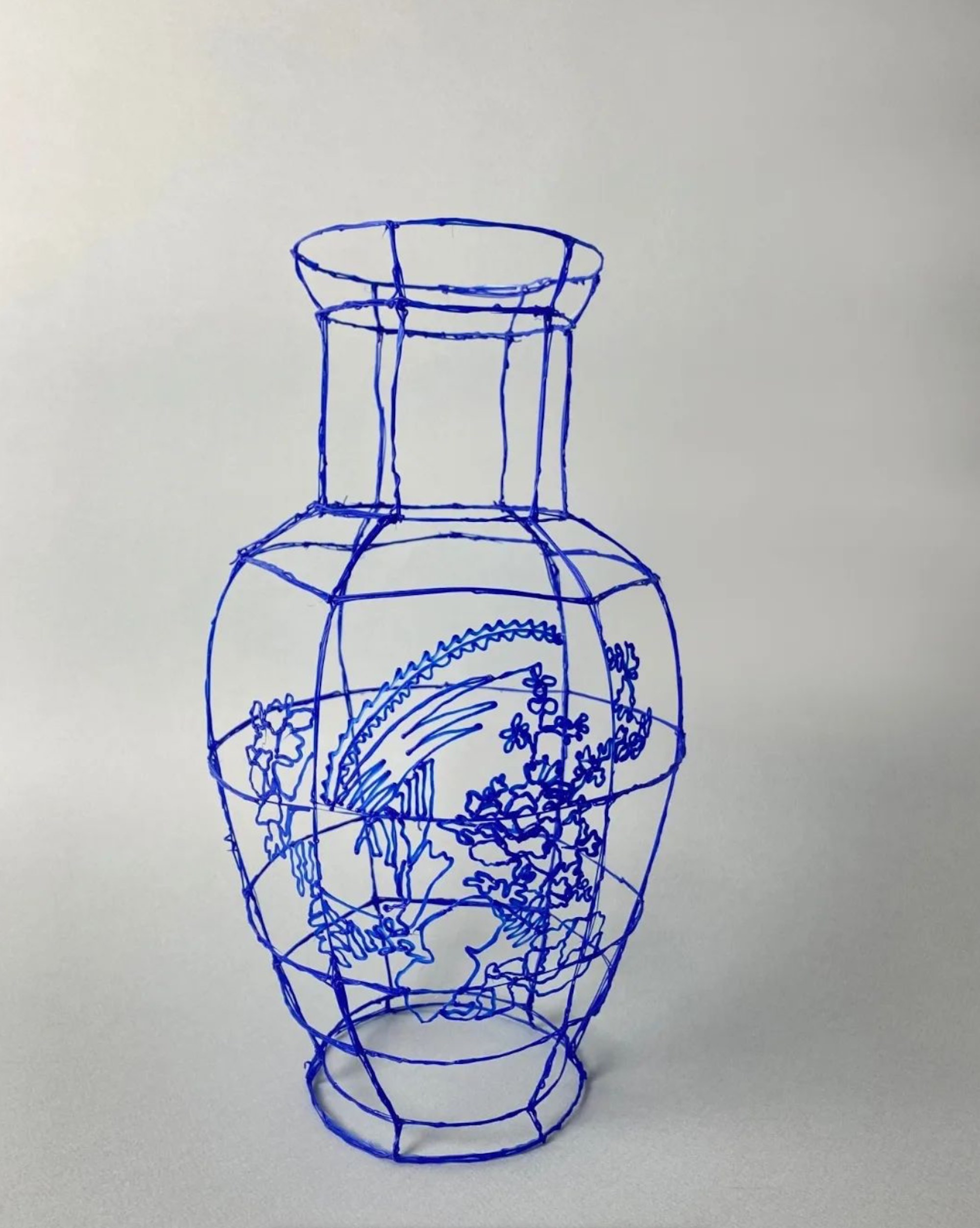 VASE WITH FLOWERS - BLUE