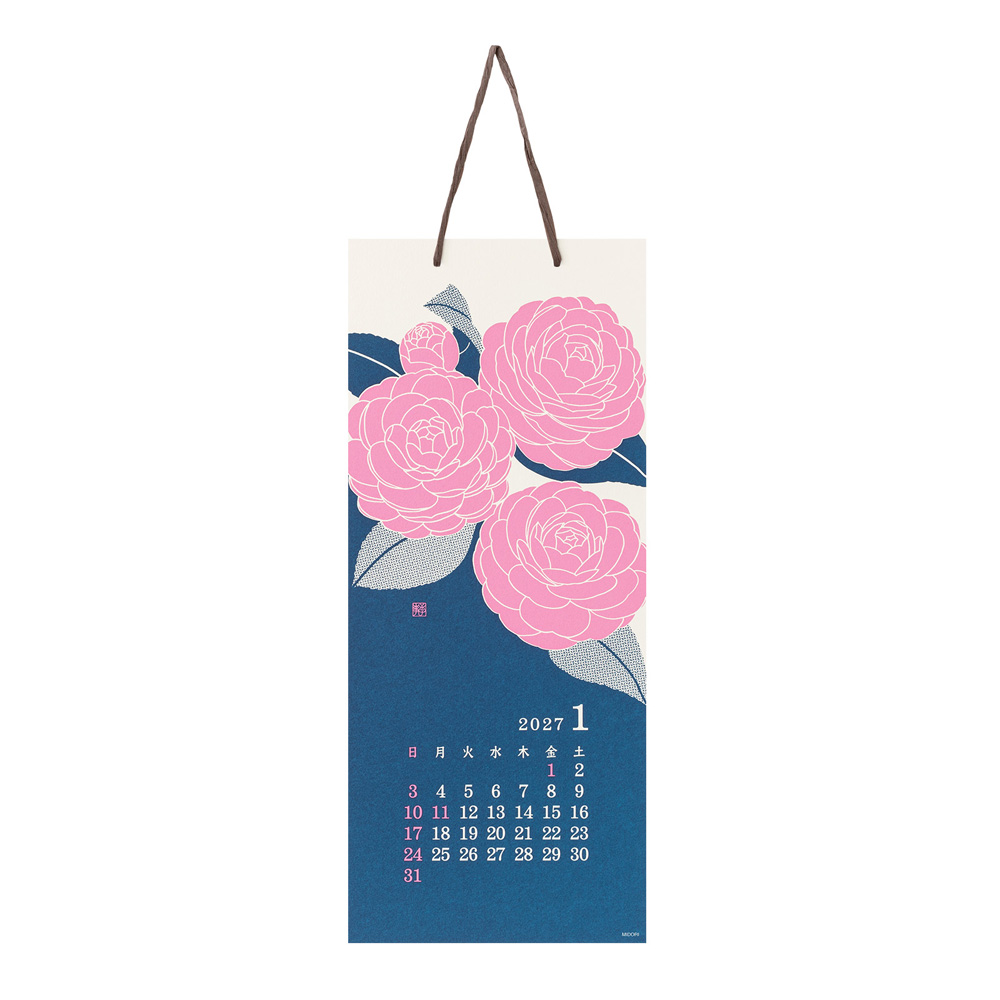 Midori Wandkalender 2027 - Echizen Washi L Flower