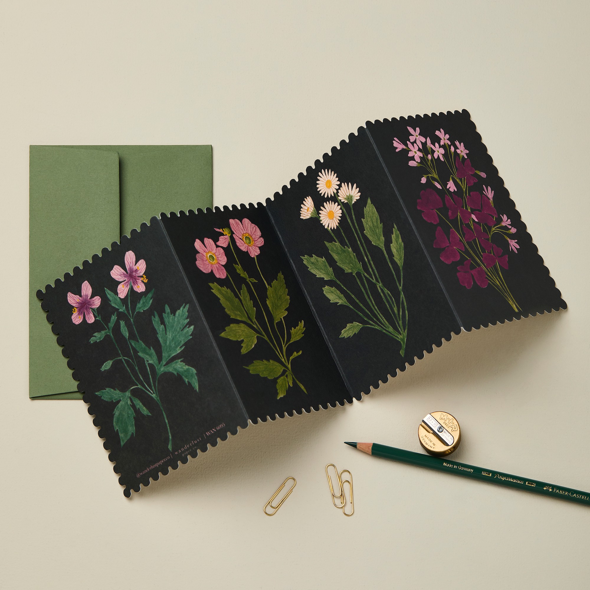 Botanical - Concertina - Grußkarte von Wanderlust Paper Co.