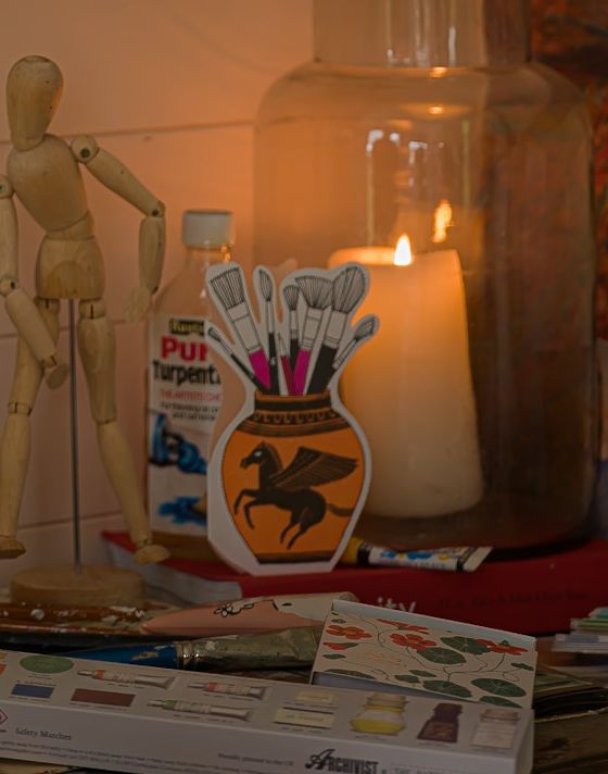 "The Artist's Pot" - 3D Klappkarte - Cut-Out Card von Archivist