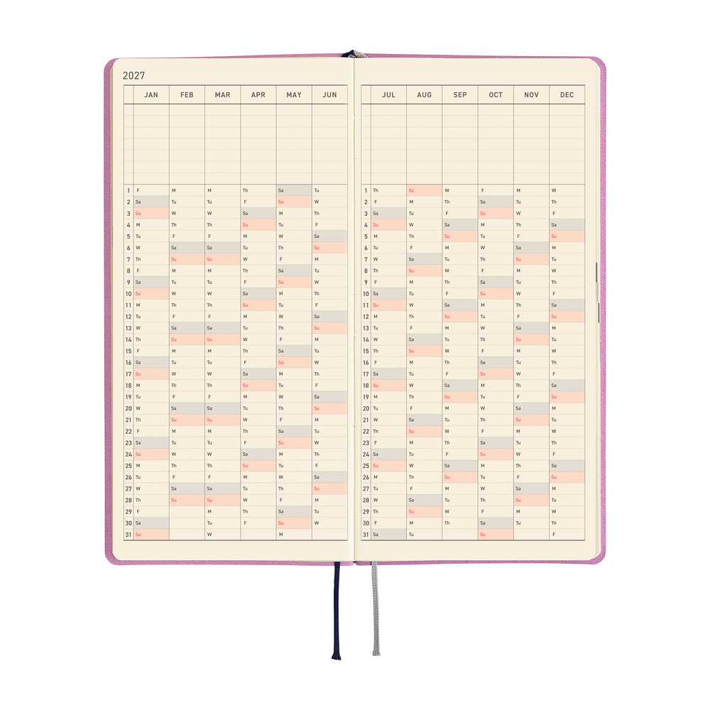 Weeks 2027 englisch – Smooth: Lavender Milk | Hobonichi