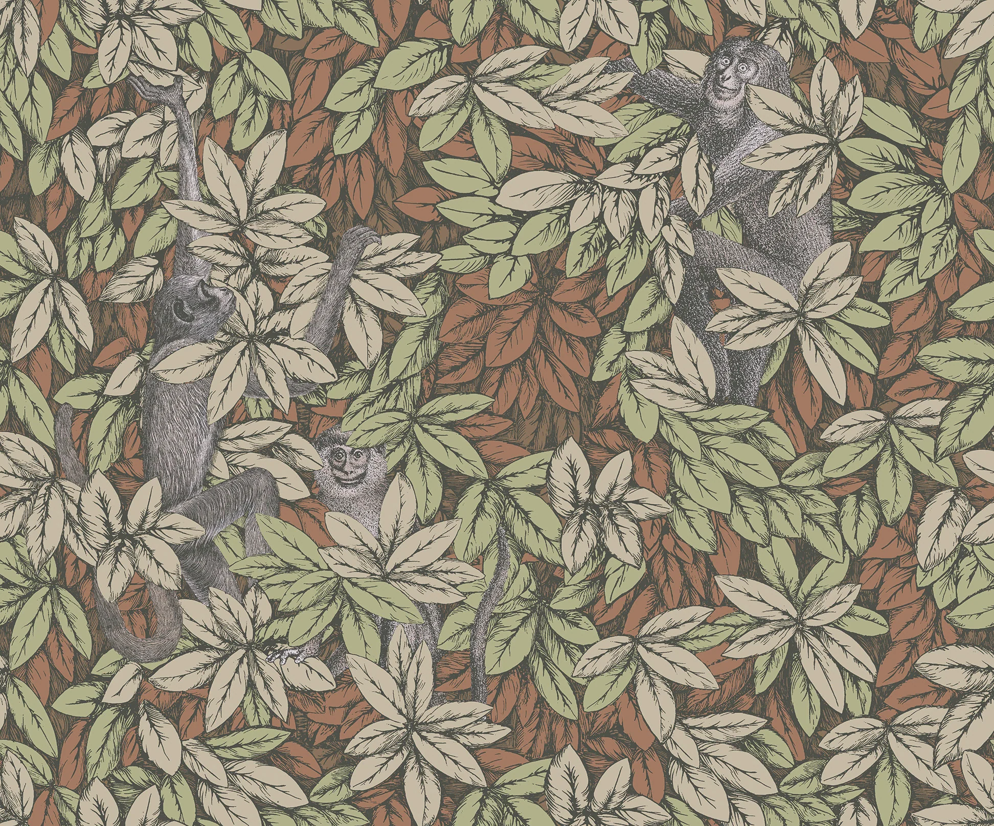 Foglie e Scimmie Tapete - 123/10047 - Olive&Orange - Cole&Son - Fornasetti Senza Tempo II-123-10047-Cole&Son-Fornasetti Senza Tempo II Foglie e Scimmie Tapete - 123/10047 - Olive&Orange - Cole&Son - Fornasetti Senza Tempo II von Cole&Son aus der Kategorie Fornasetti Senza Tempo II mit der Artikelnummer 123-10047