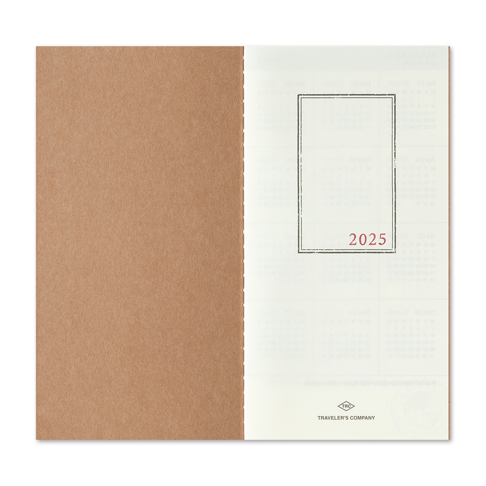 2025 Kalender (Monatsansicht) - TRAVELER'S Notebook Refill