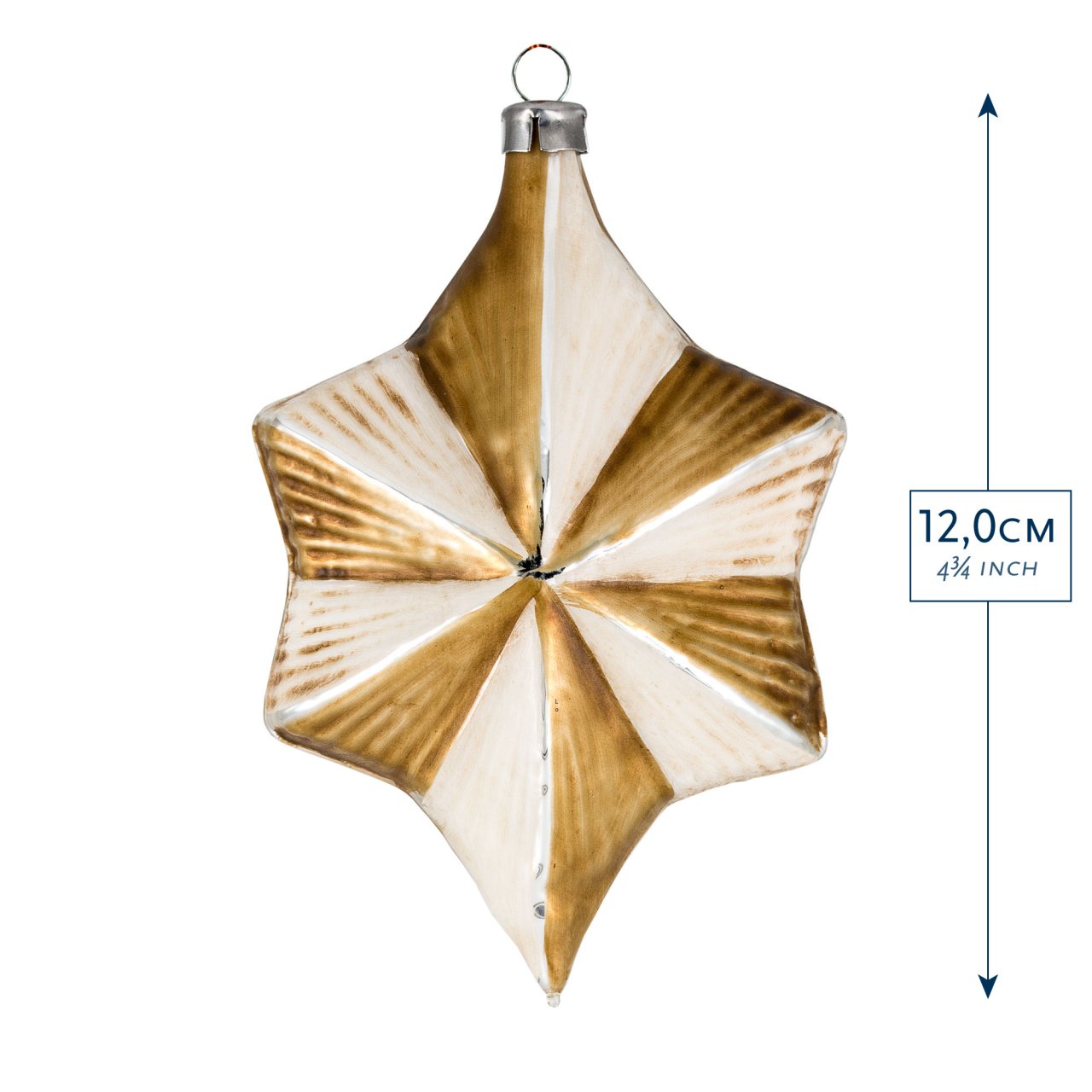 Art Déco Edition "Creme - Gold“ - 10 Teile - Christbaumschmuck aus Glas