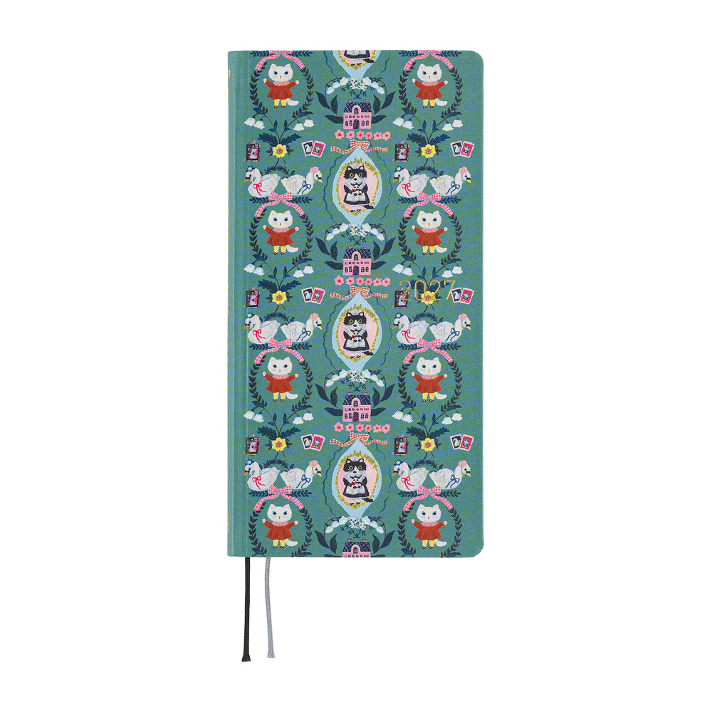 Weeks 2027 englisch – Yumi Kitagishi: White Cat Wallpaper | Hobonichi