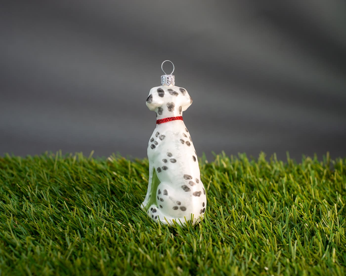 Dalmatiner mit Halsband - Christbaumschmuck aus Glas