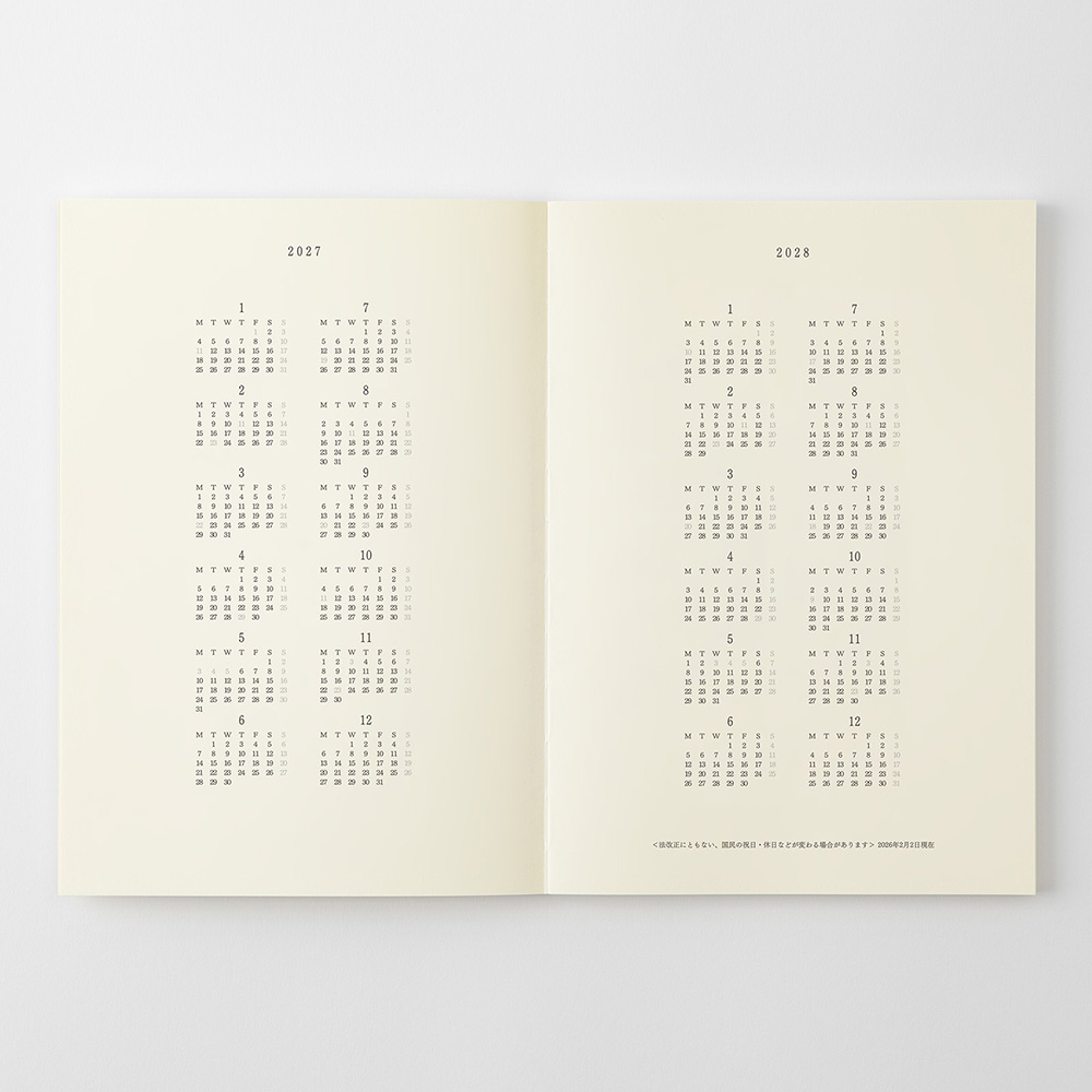MD Notebook Kalender 2027 [A5 Thin]